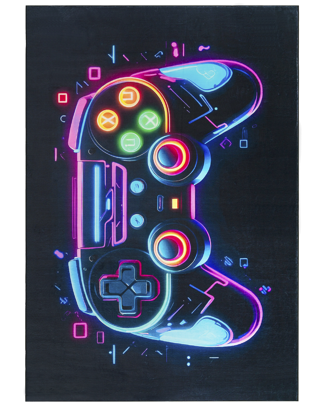 Tappeto gaming per ragazzi – Gara Veloce – nero, blu, rosa