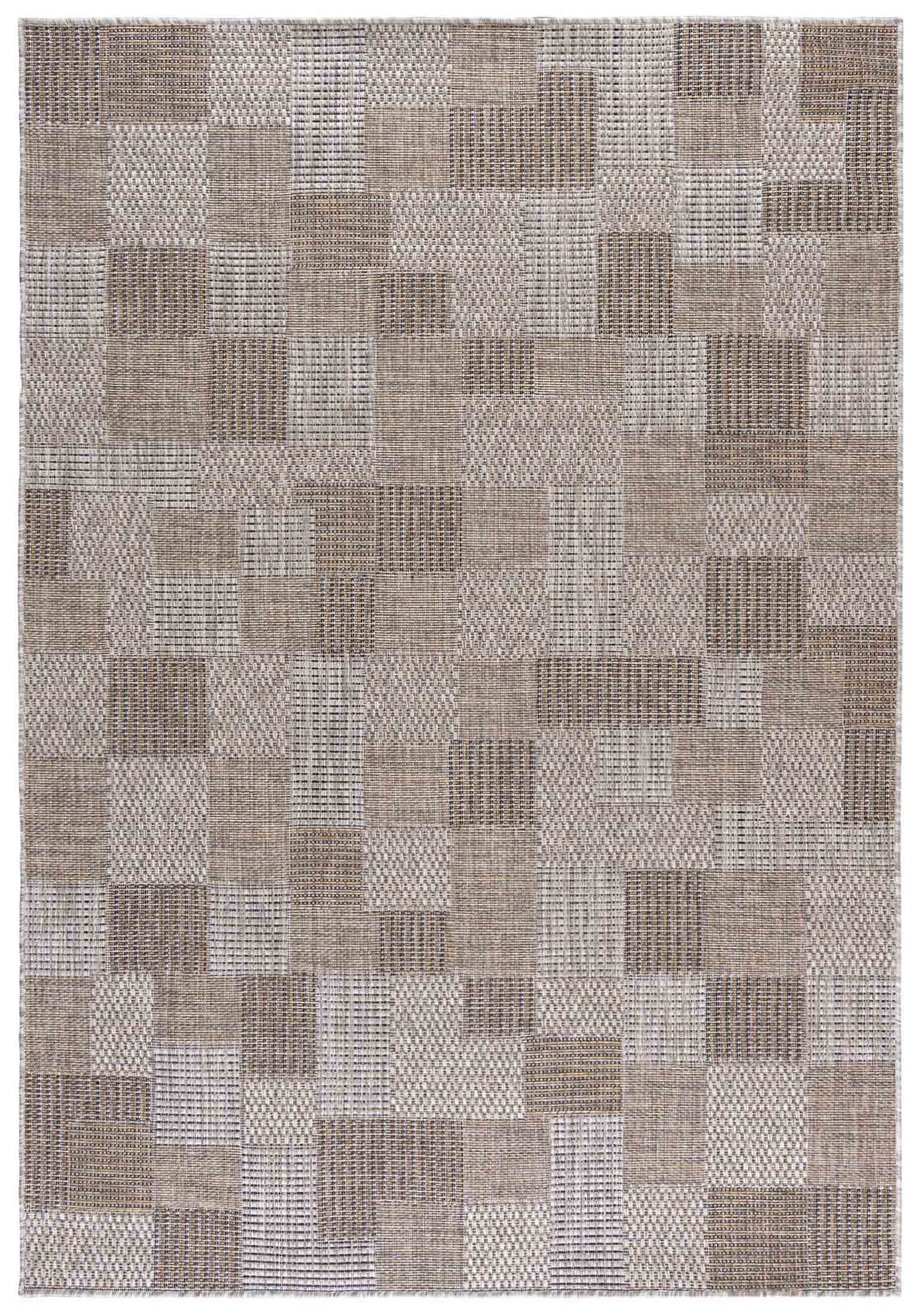 Tappeto a corde per esterni/interni piatto MELISSA KM27A - moderno, geometrico, beige, marrone, crema
