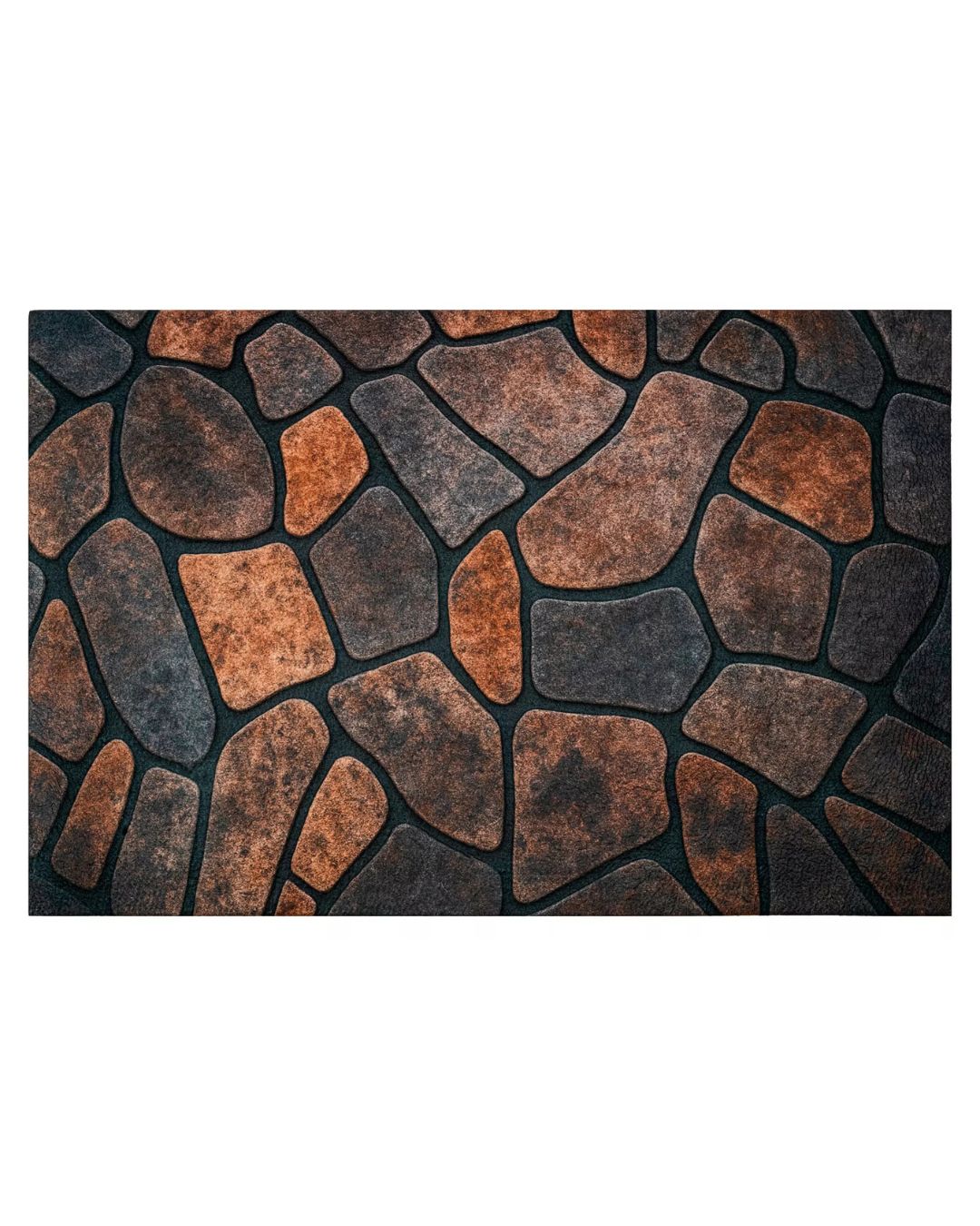 Zerbino tessile - Print DM10 - multicolore, con motivo pietra, antiscivolo e facile da pulire