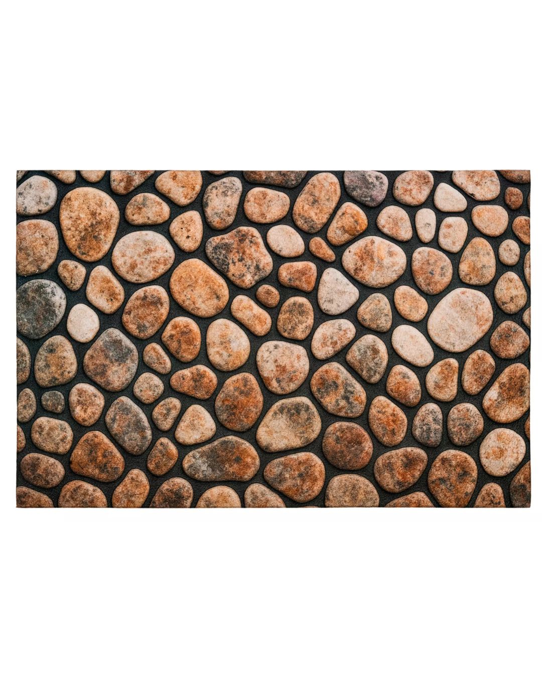 Zerbino tessile - Print DM28 - beige, marrone e nero, con motivo pietra, antiscivolo e facile da pulire