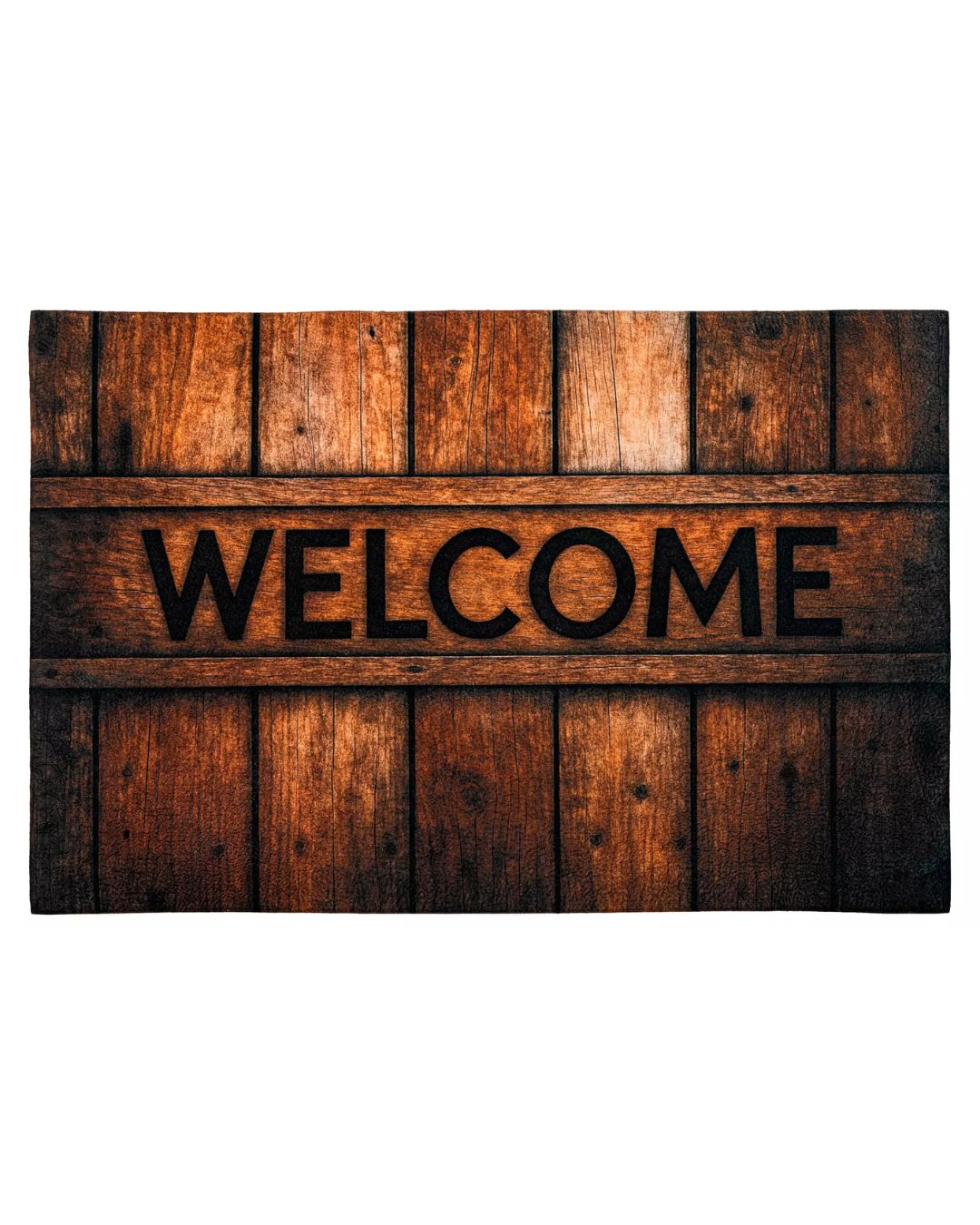 Zerbino tessile - Print DM15 - marrone, con scritta Welcome, antiscivolo e facile da pulire