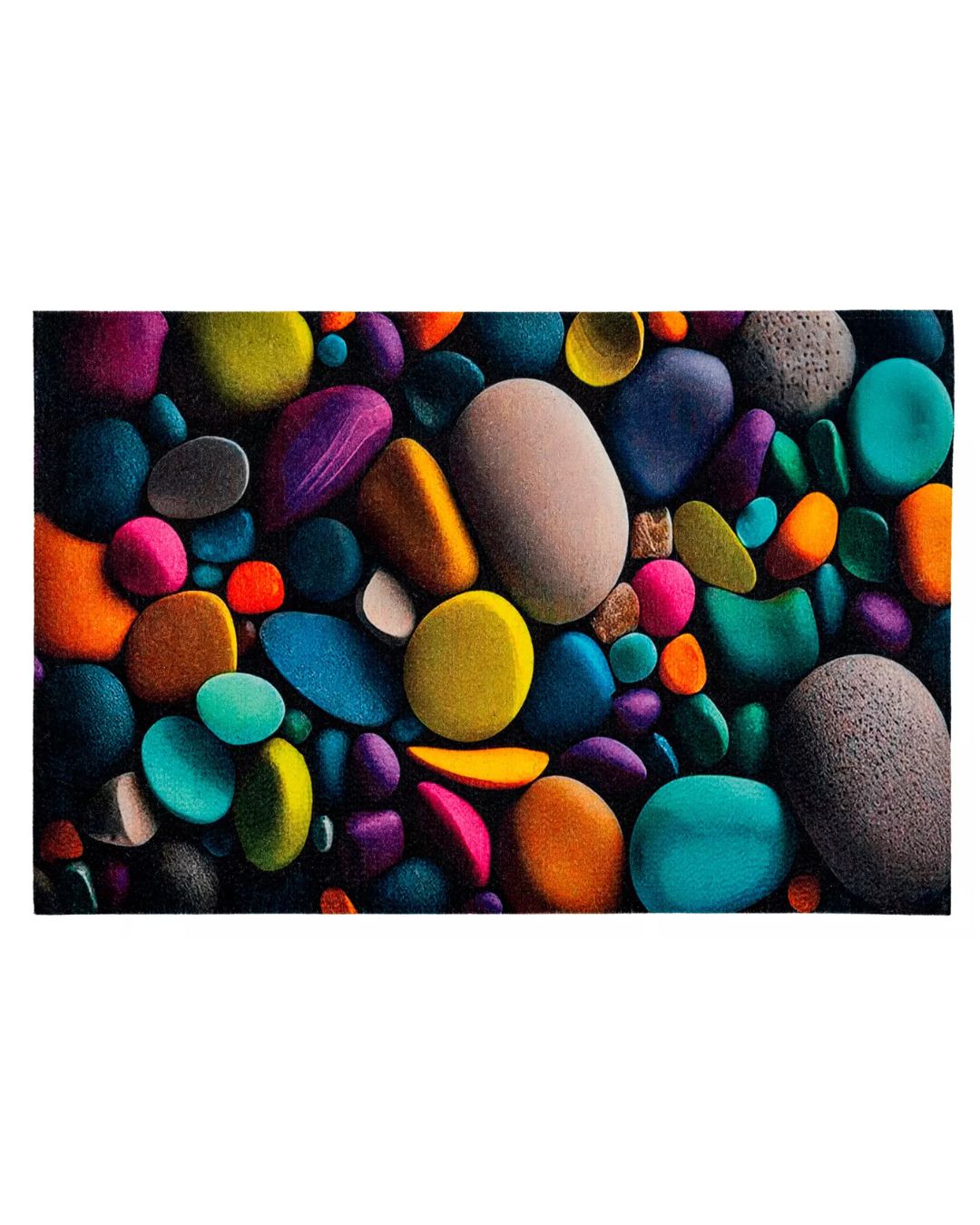 Zerbino tessile - Print 9003 - multicolore, con motivo pietra, antiscivolo e facile da pulire