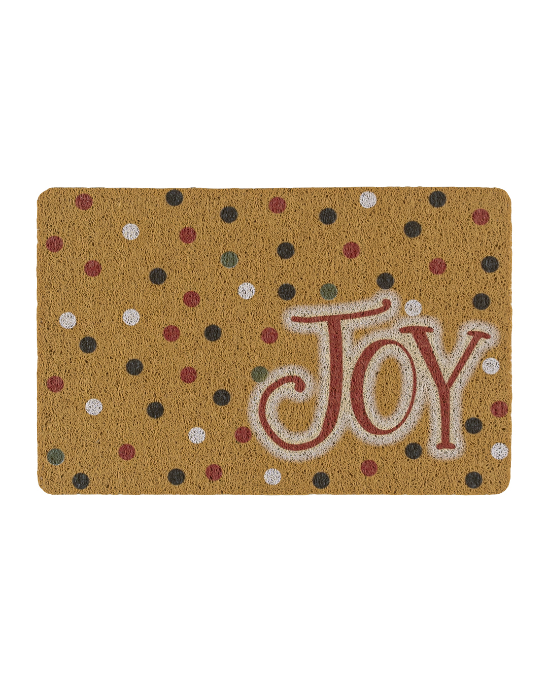 Zerbino natalizio - Festivo Puntini - marrone, scritta Joy, pois