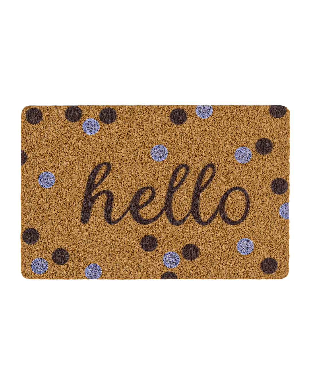 Zerbino moderno - Passo Andare - marrone, blu, scritta Hello