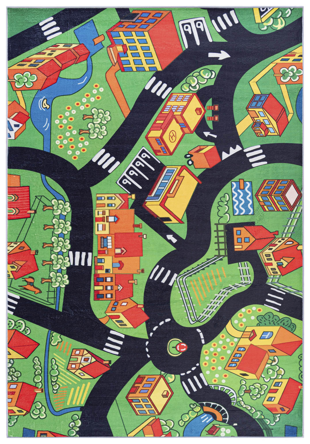 Tappeto per bambini stampato B_525 Strade, Strada - multicolore