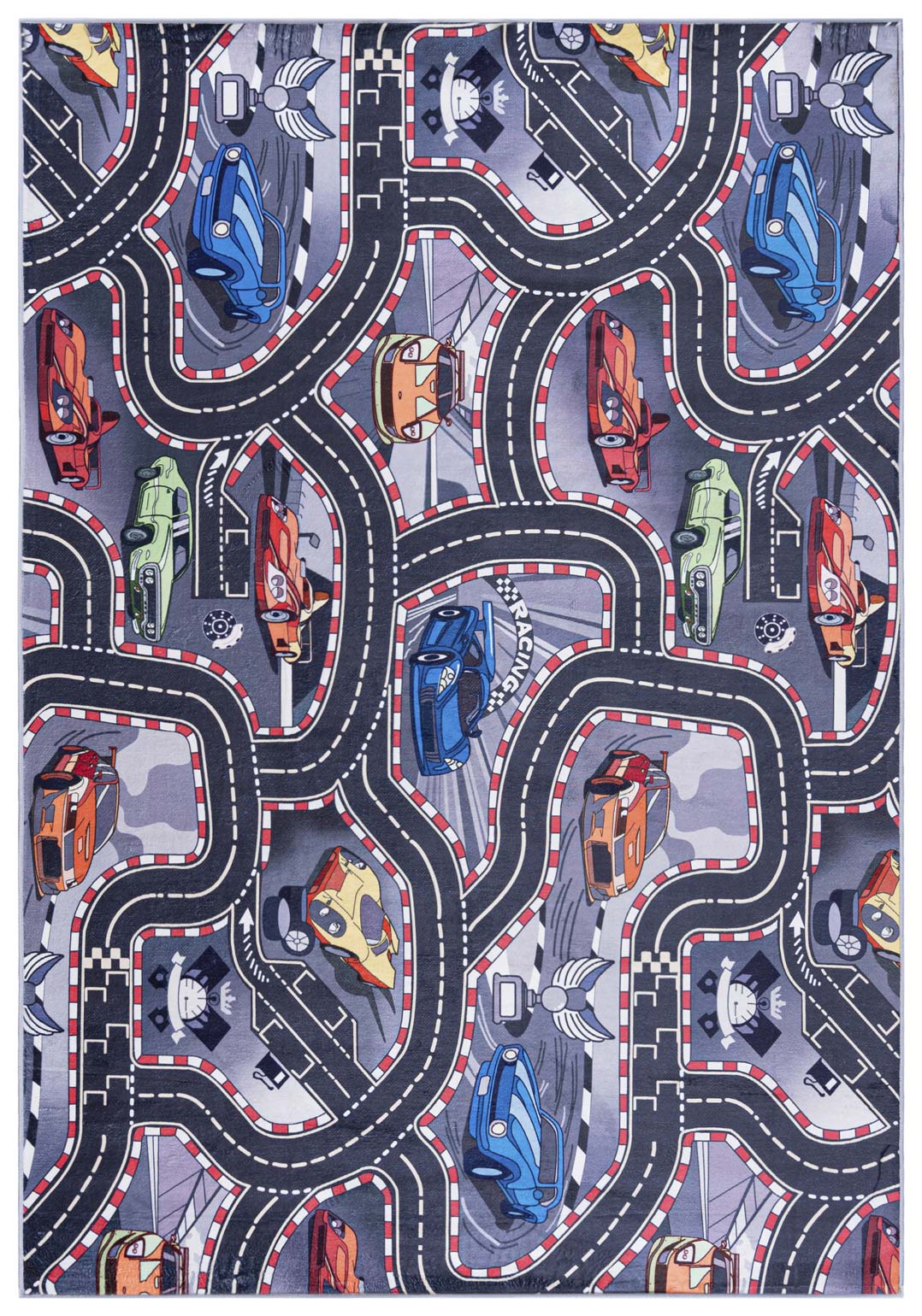 Tappeto per bambini stampato B_605 Strade, Strada - multicolore