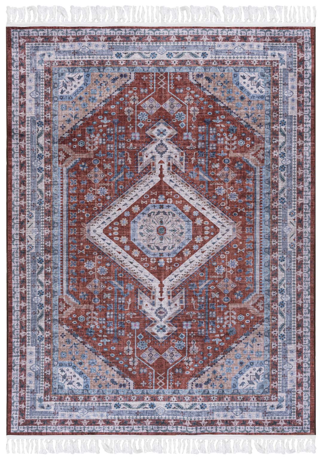 Tappeto tradizionale ANKARA CLF_22 STAMPATO - cornice, rosso