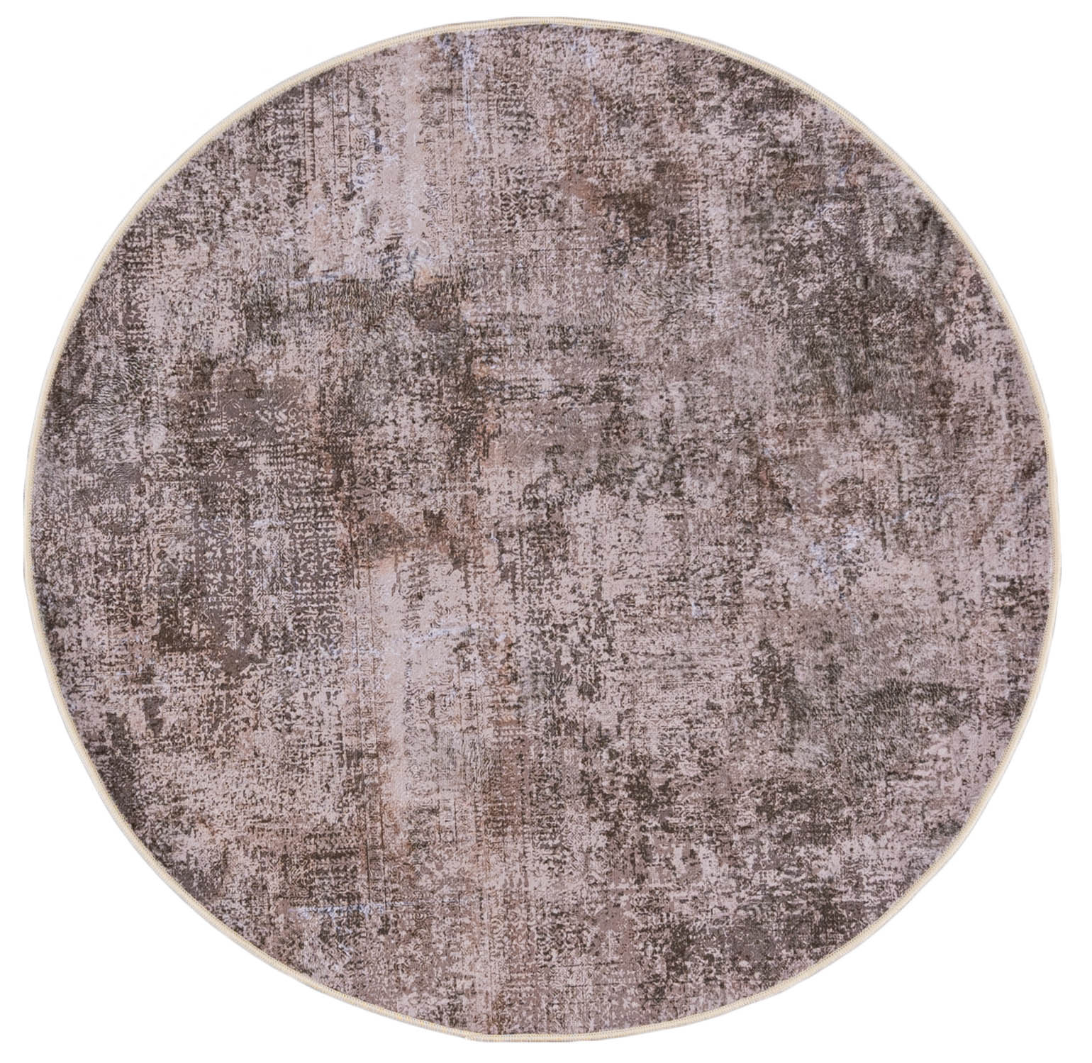 Tappeto moderno rotondo HUDSON SOLID STAMPATO - astratto, beige, marrone, crema