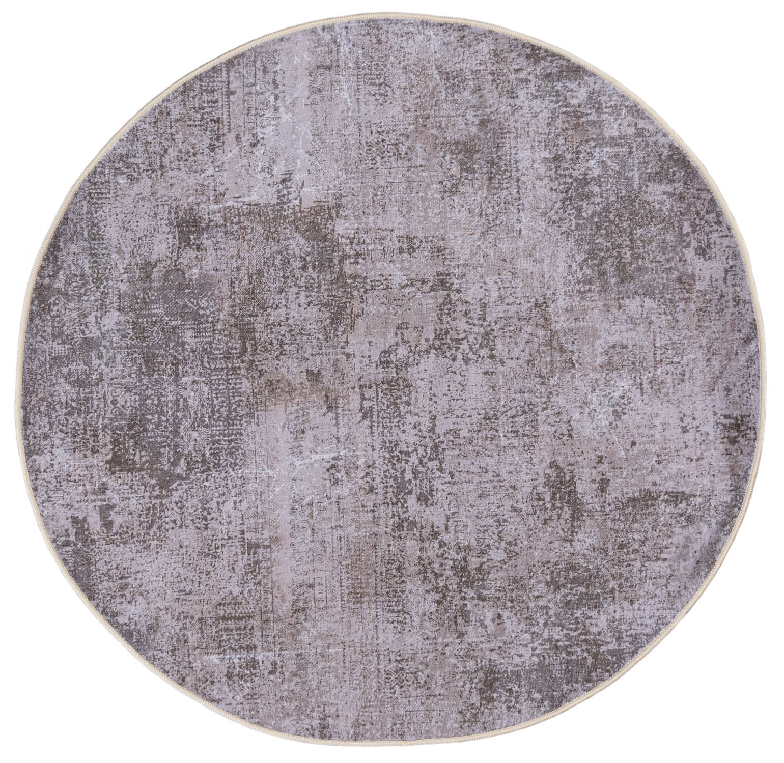 Tappeto rotondo moderno HUDSON tinta unita DARKBEIGE - astratto, beige, grafite, crema, grigio