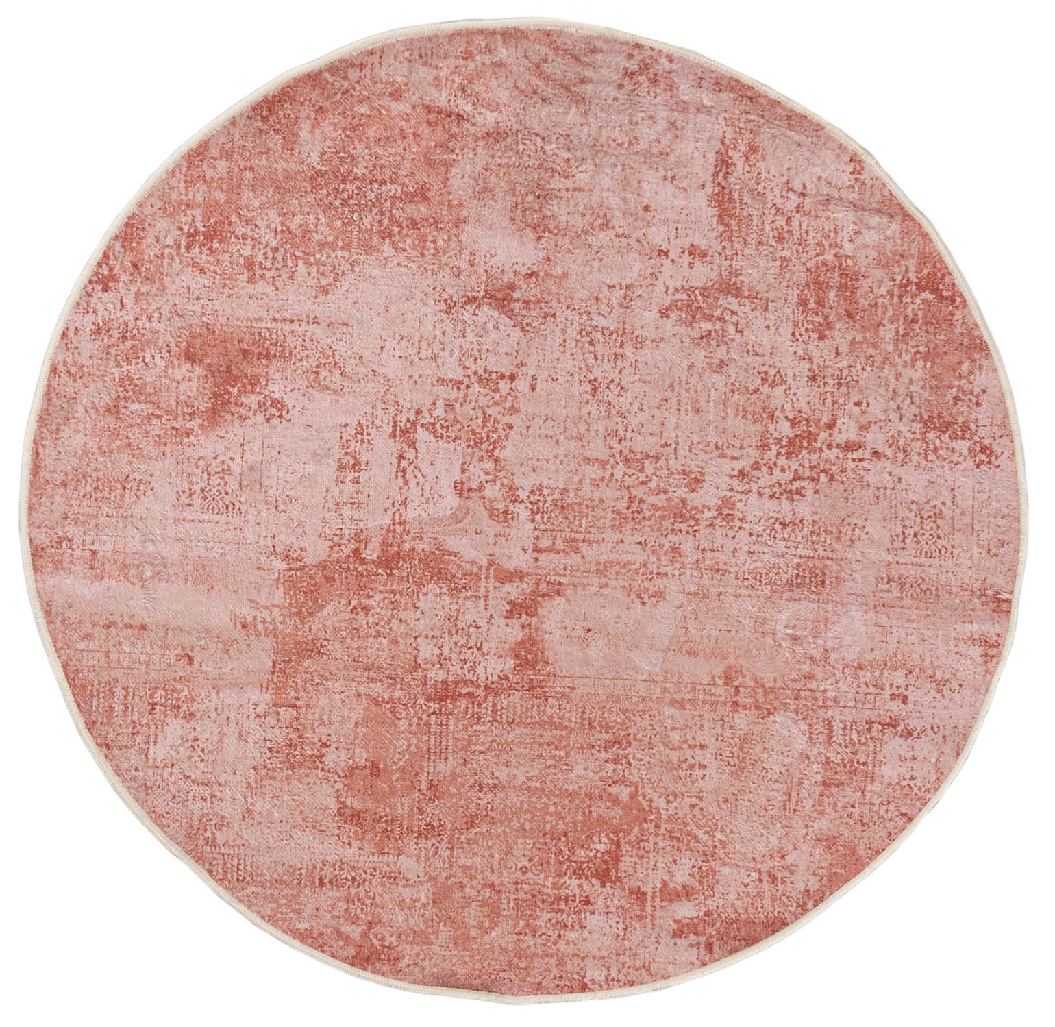 Tappeto rotondo moderno HUDSON SOLID RUST - astratto, arancione