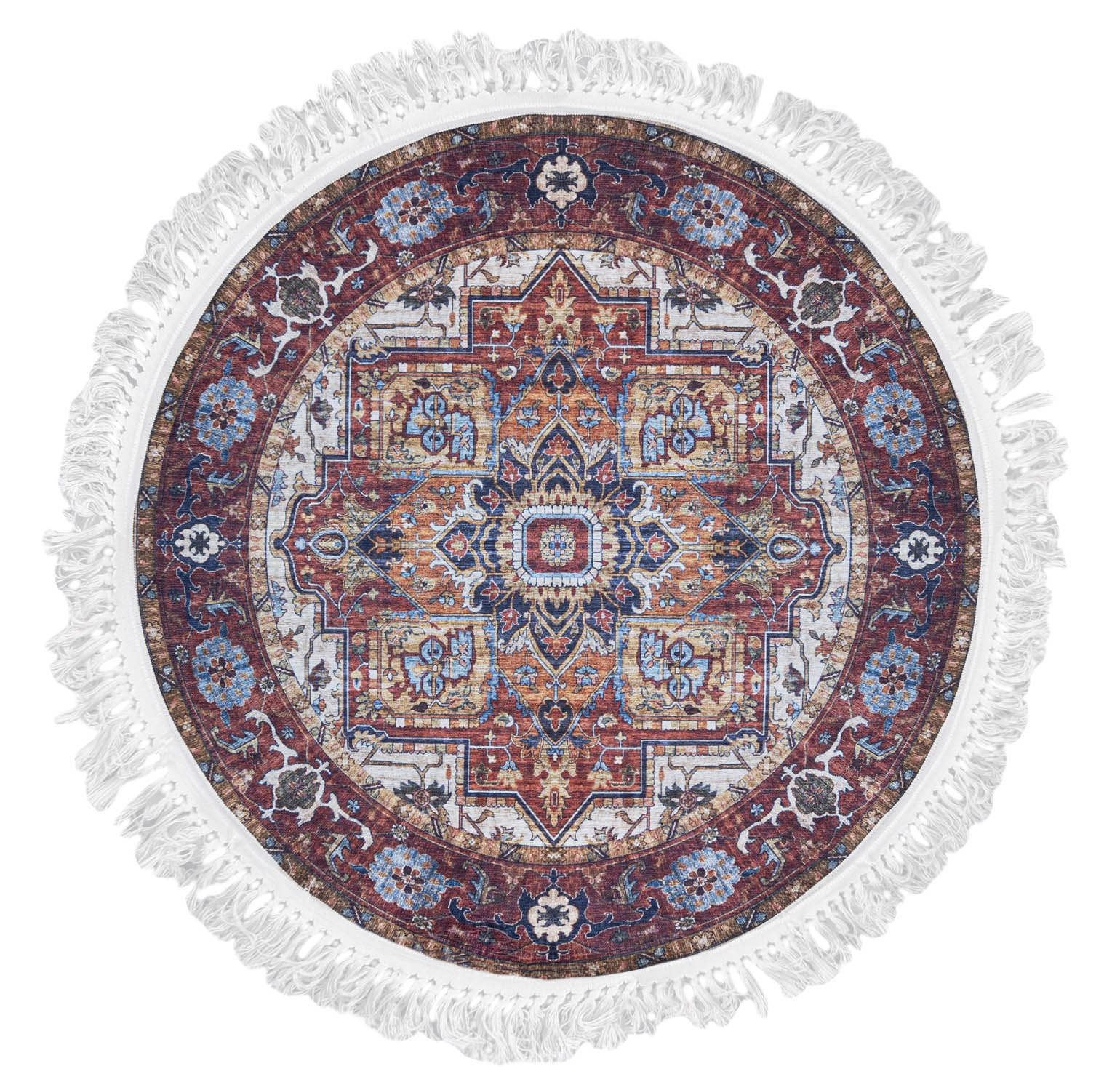 Tappeto tradizionale rotondo ANKARA Y_294 STAMPATO - vintage, rosso