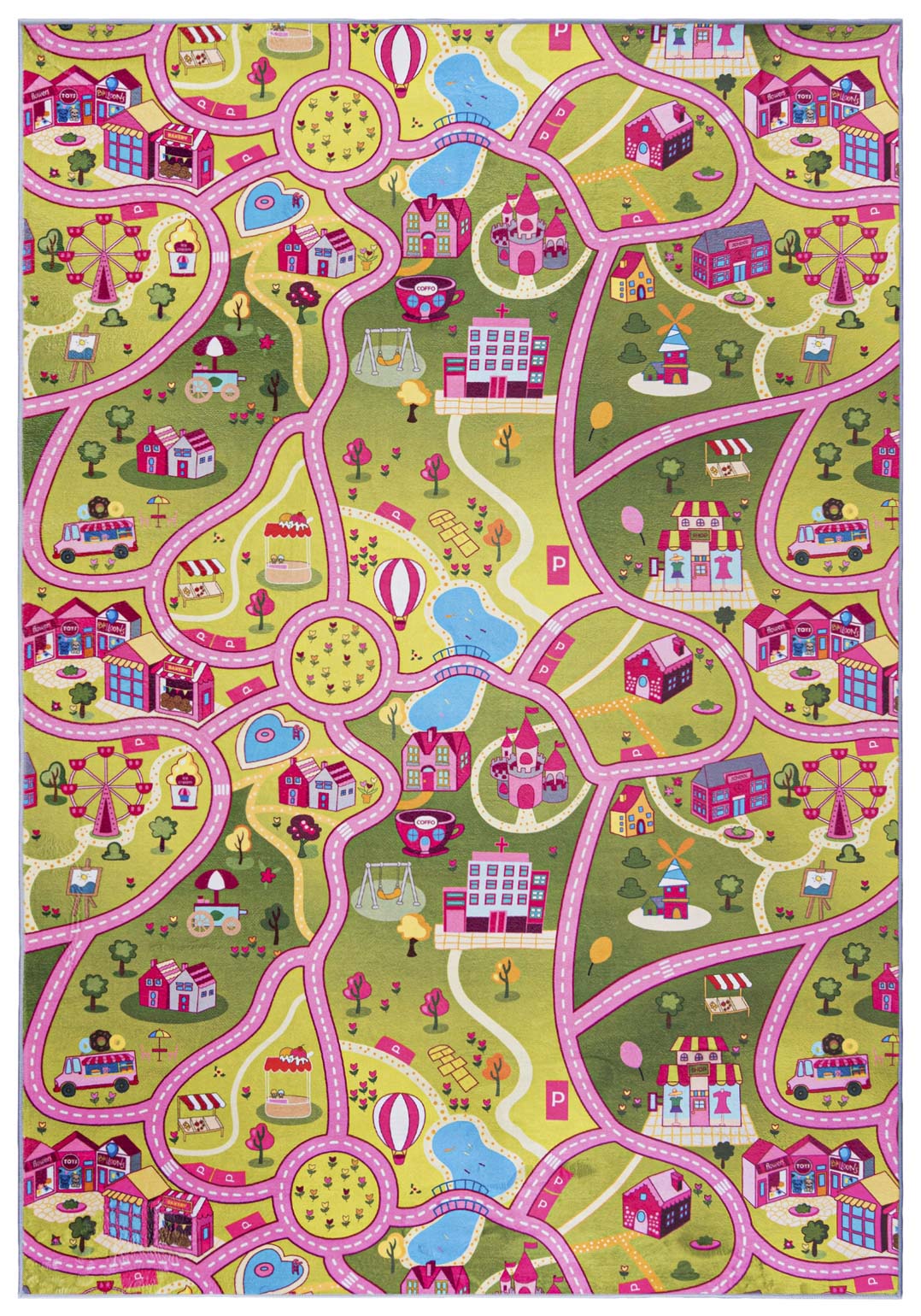Tappeto per bambini stampato JWH Strade Strada - multicolore