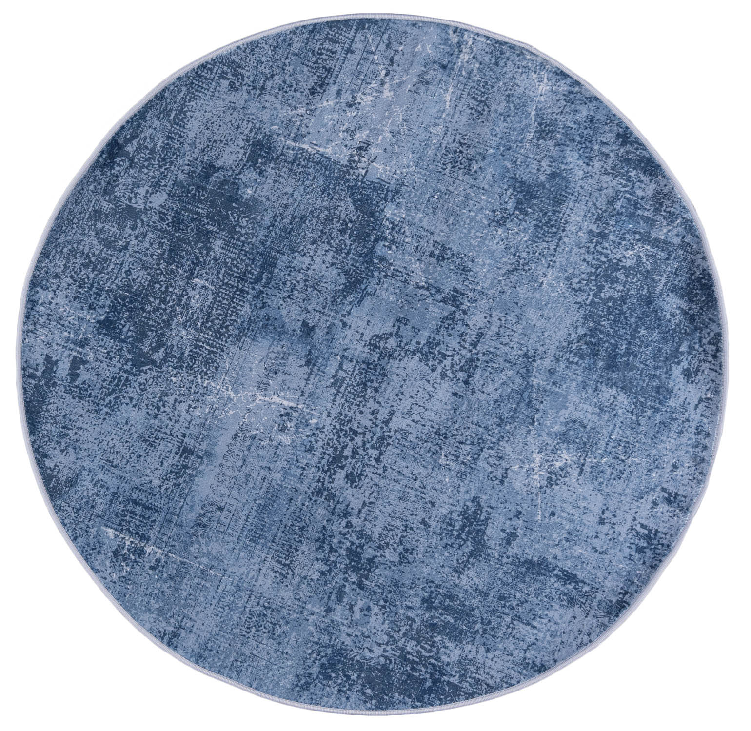 Tappeto moderno rotondo HUDSON tinta unita STAMPATO - astratto, blu