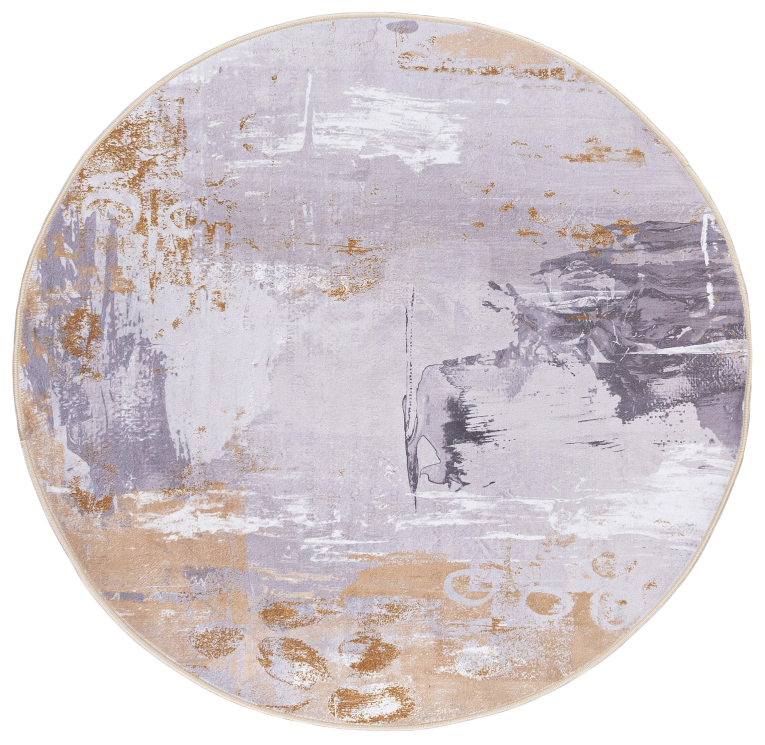 Tappeto moderno rotondo HUDSON C_290A STAMPATO - astratto, beige, crema