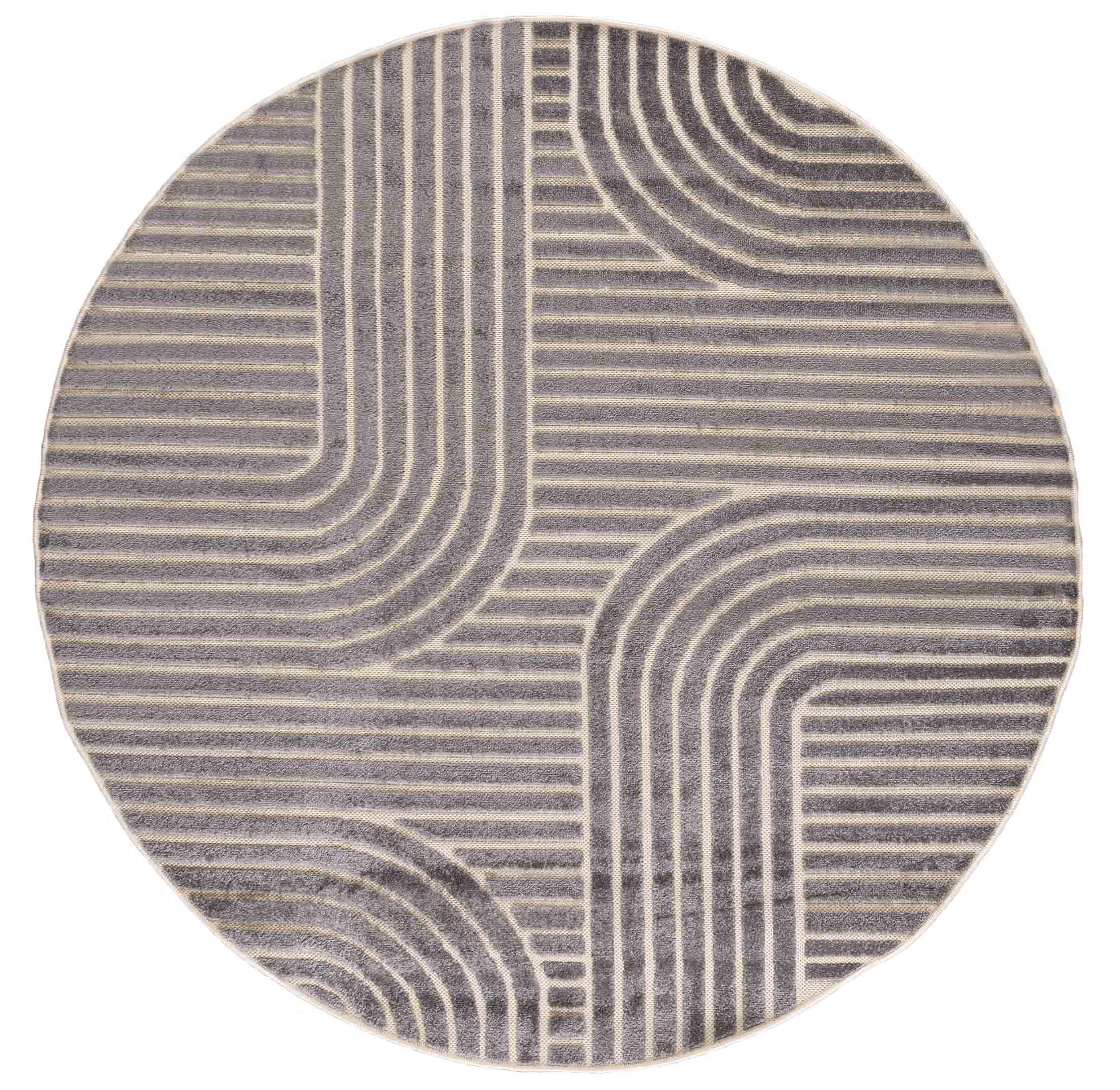 Tappeto rotondo moderno MADISON NM72C CREMA, impermeabile, per la terrazza, il balcone