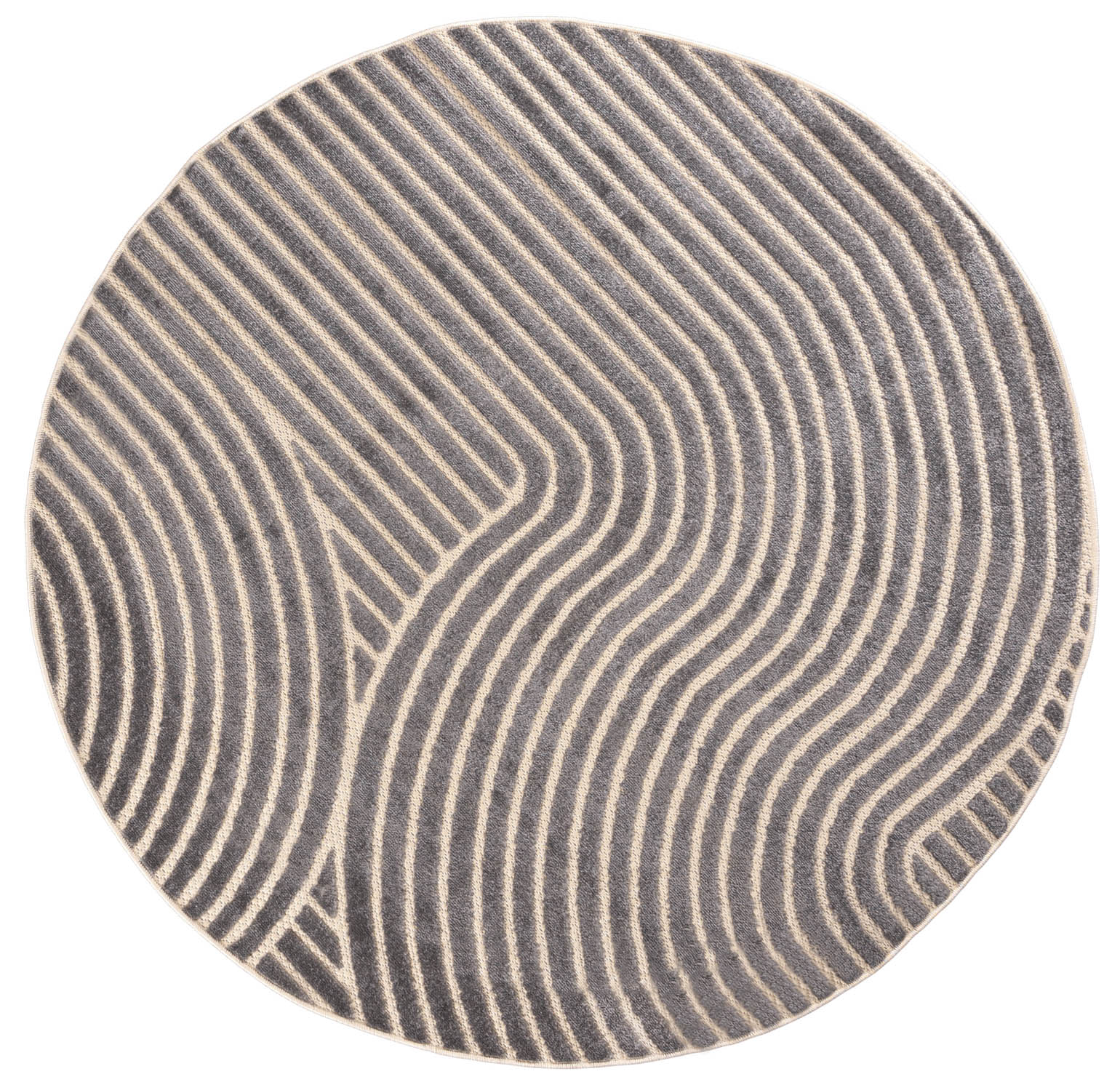 Tappeto rotondo moderno MADISON NM74B CREMA, impermeabile, per la terrazza, il balcone