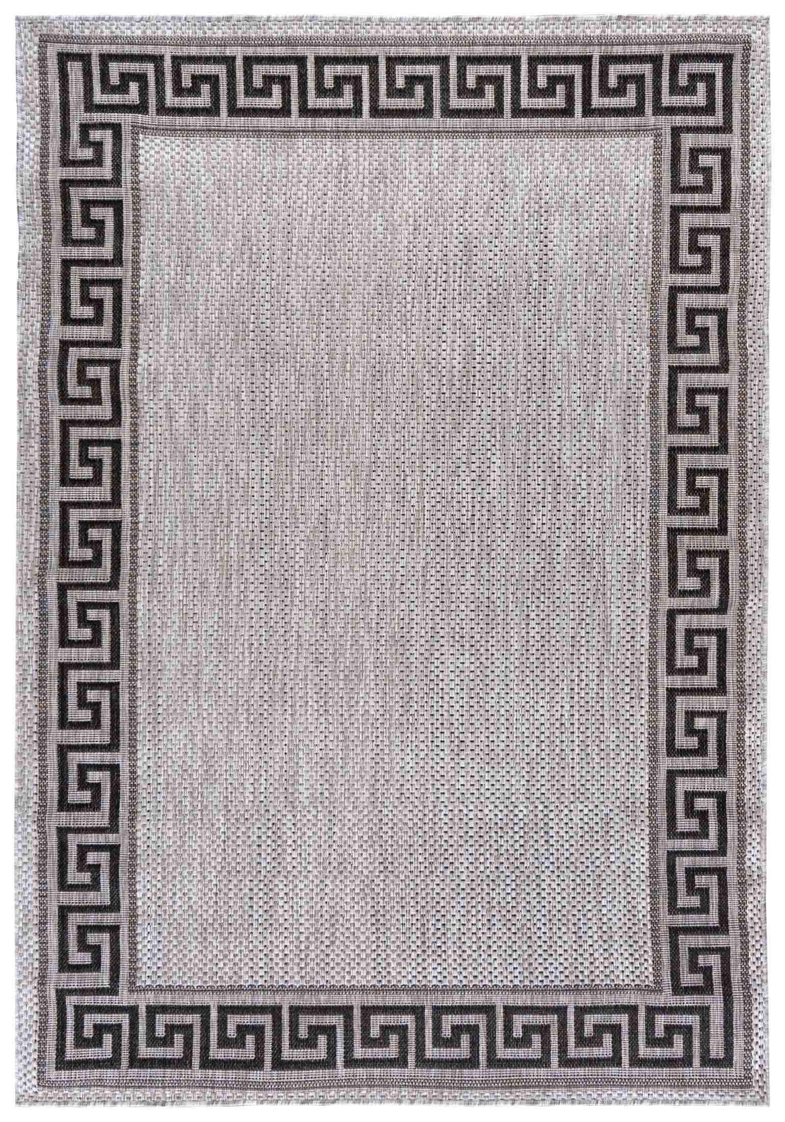 Tappeto con filo per esterni/interni piatto MELISSA KF91A - moderno, chiave greca, grafite, grigio