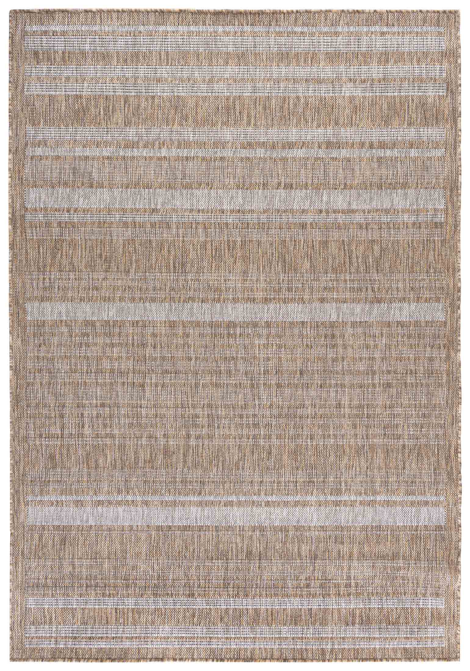 MELISSA KL69A Tappeto a righe per interni/esterni piatto MELISSA KL69A - moderno, a righe, beige, marrone, crema