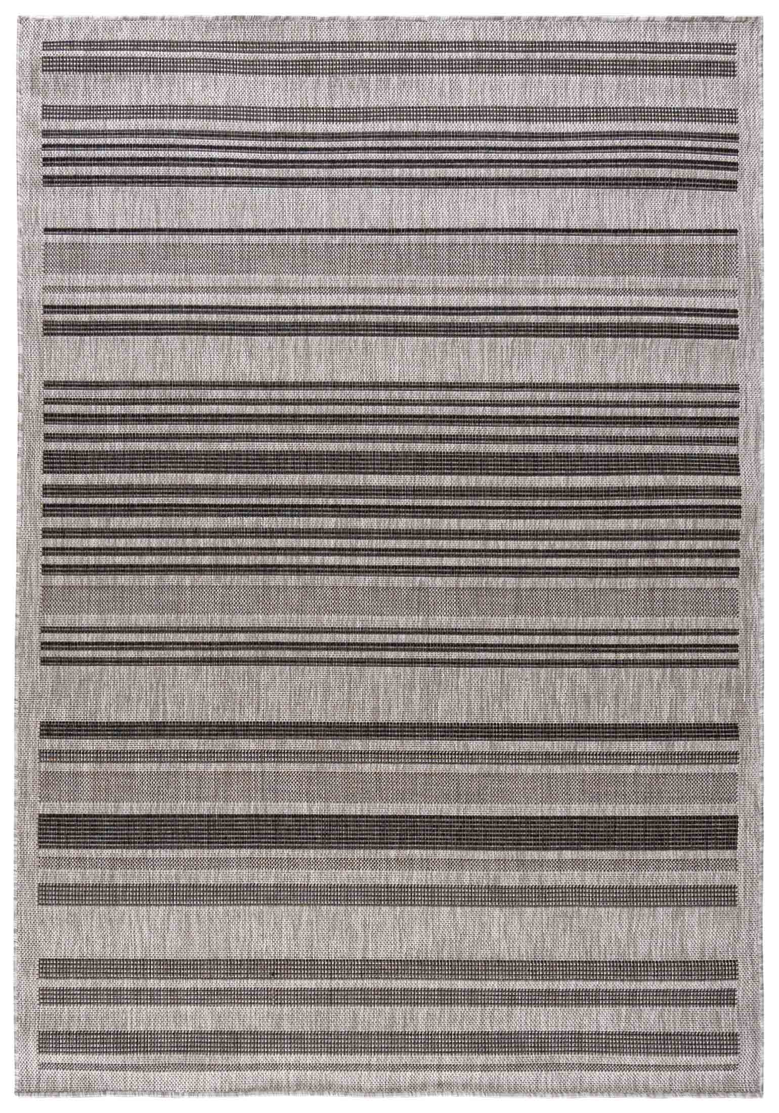 Tappeto a righe per interni/esterni, piatto MELISSA KL69B - moderno, strisce, grafite, grigio