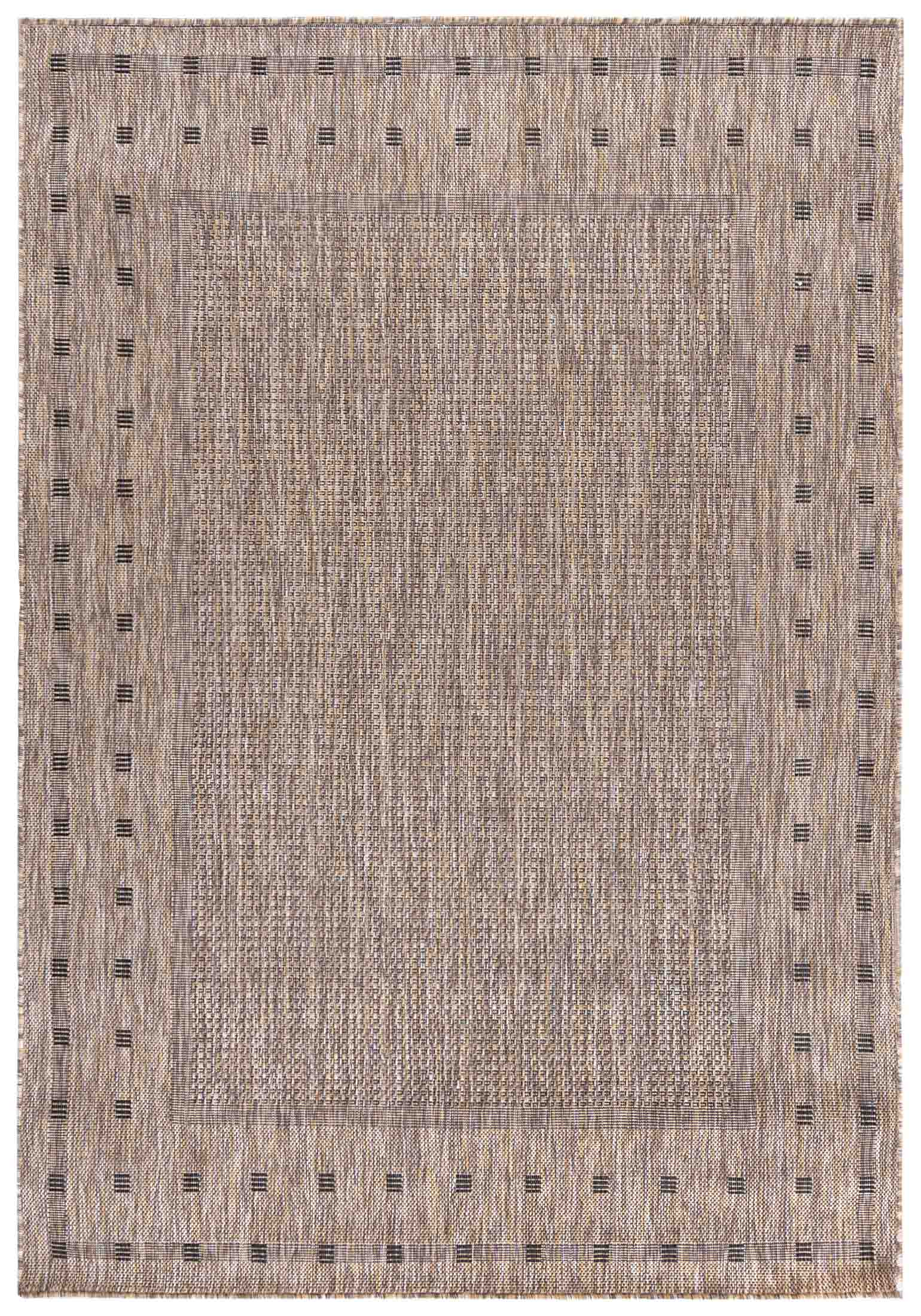 Tappeto a pelo piatto per esterni/interni MELISSA KE63A - moderno, a pois, beige, marrone, crema