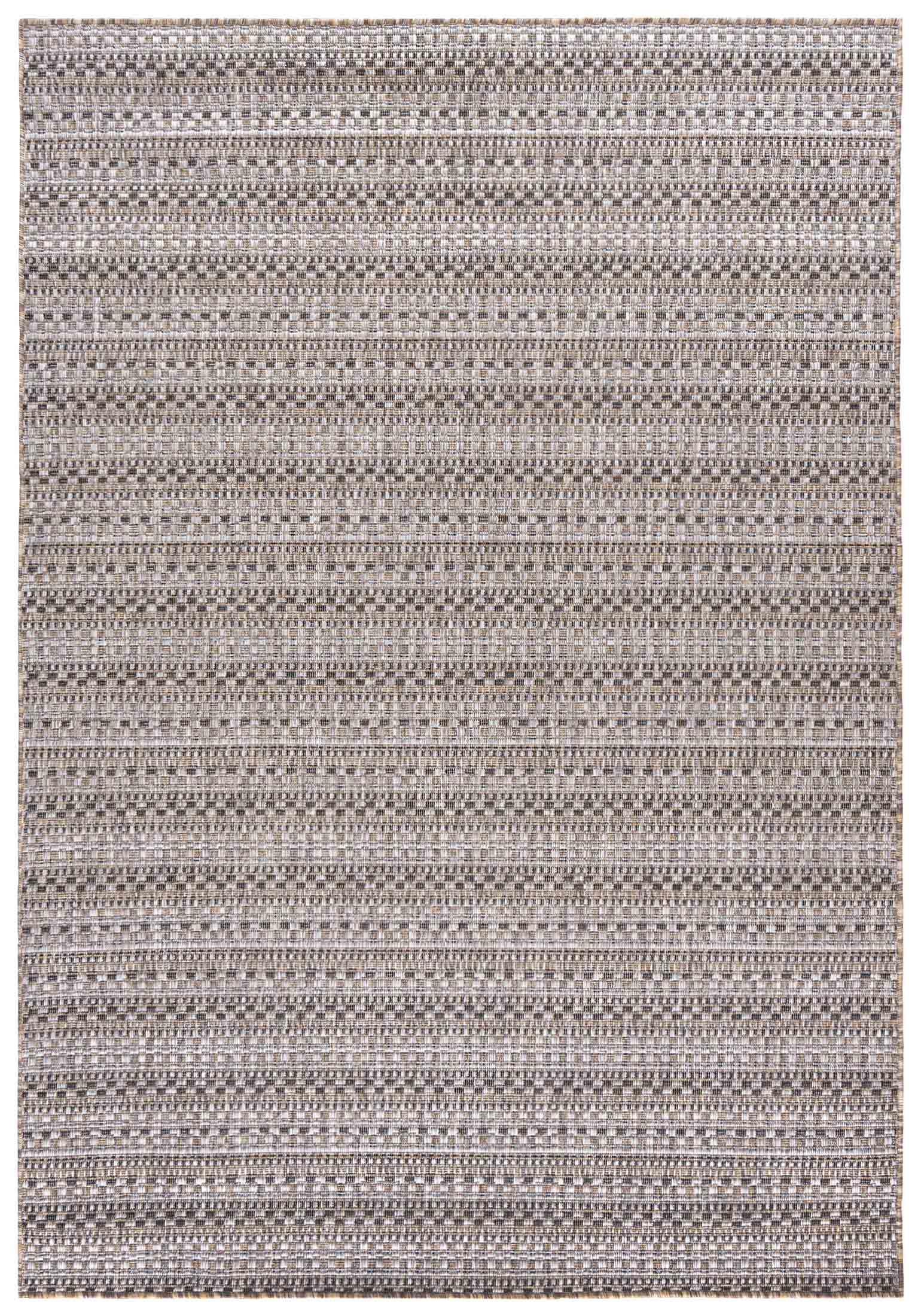 Tappeto con filo per esterni/interni piatto MELISSA KF90A - moderno, a righe, beige, marrone, crema