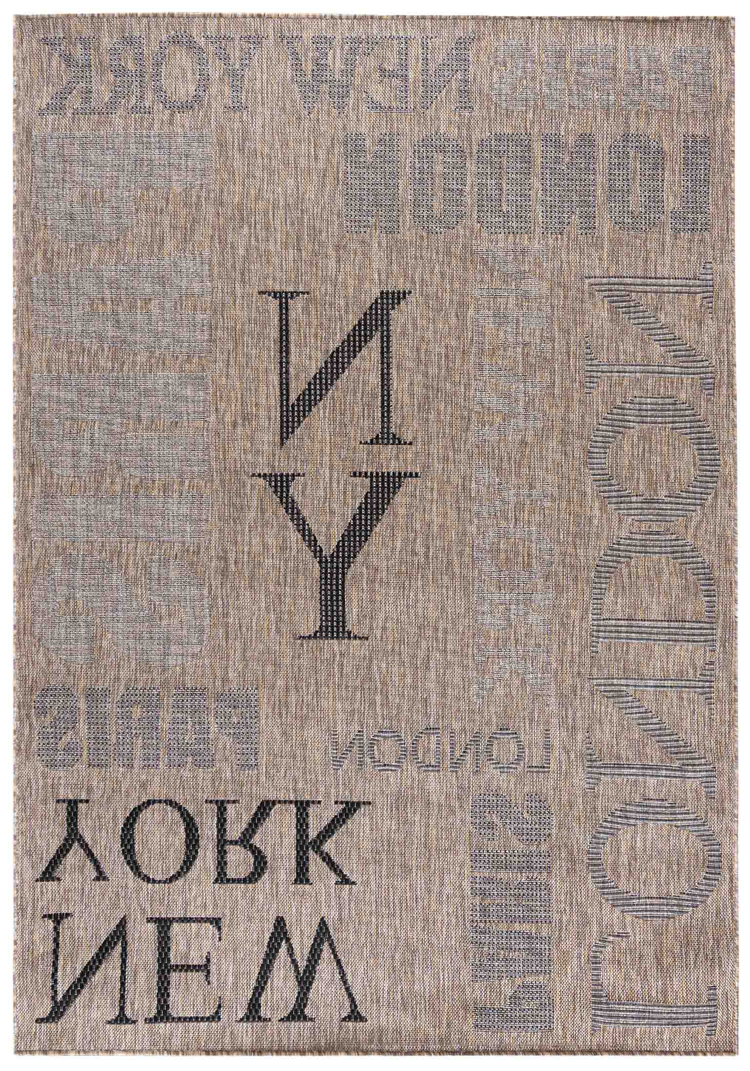 Tappeto da interno/esterno a righe MELISSA KH79A - moderno, new york london, beige, marrone, crema