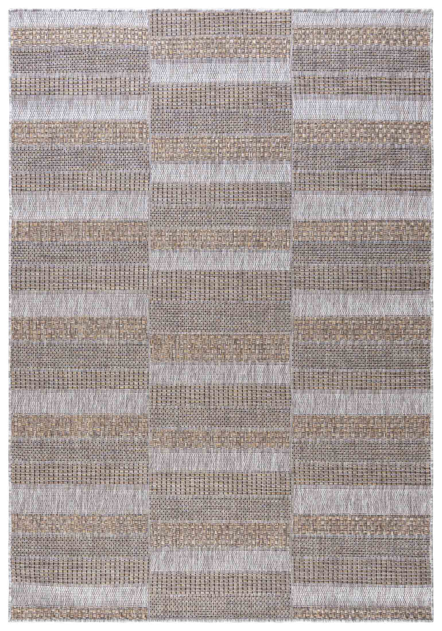 Tappeto a corde per interni/esterni piatto MELISSA KM25A - moderno, geometrico, beige, marrone, crema