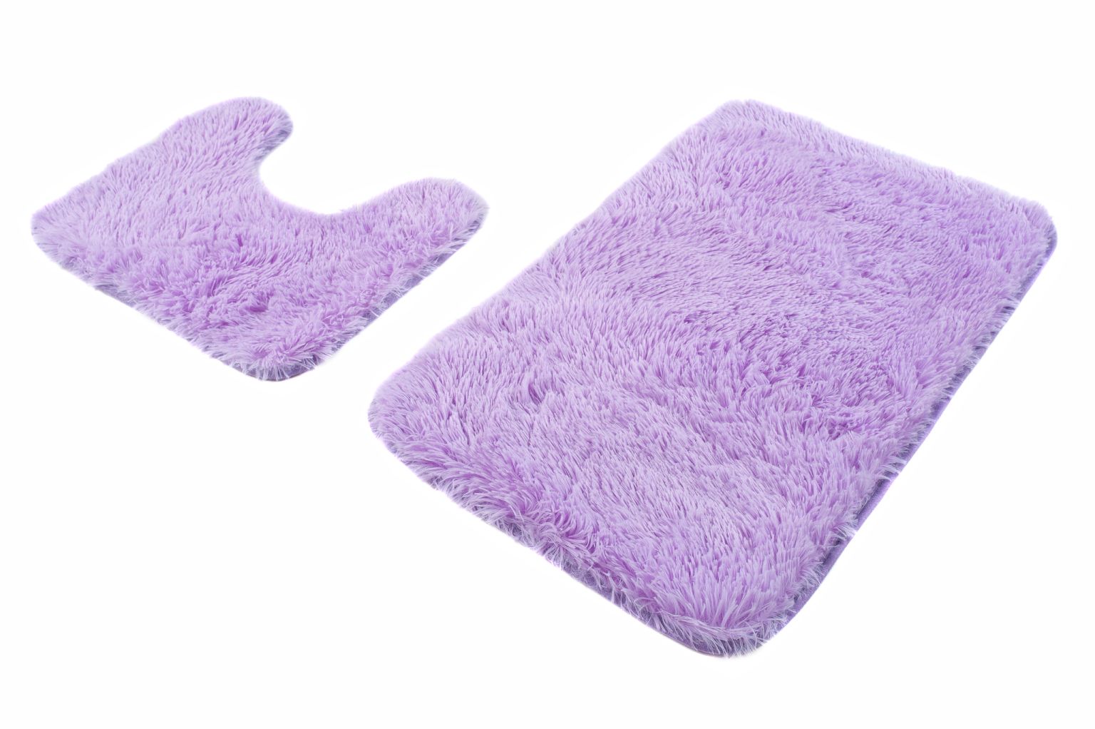 Set di 2 tappeti da bagno SILK SOLID LILAC - antiscivolo, shaggy, lilla