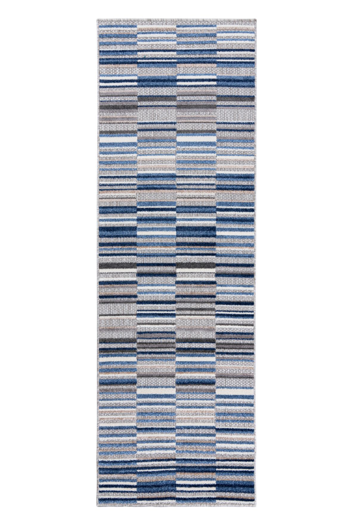 Tappeto per balconi e terrazze da esterno/interno AVENTURA ED24A GRAY - grigio, blu, impermeabile