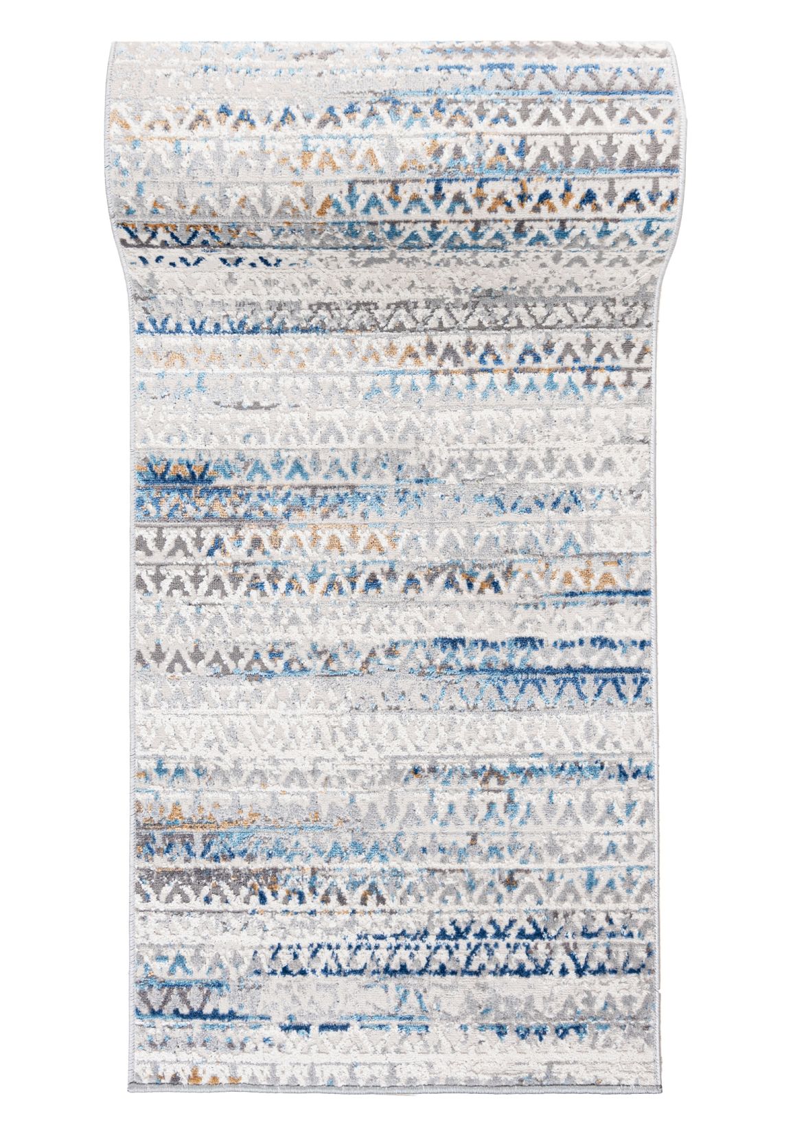 Tappeto corridoio Al metro PORTLAND G494B BIANCO DBLUE - moderno, astratto, grafite, blu, grigio