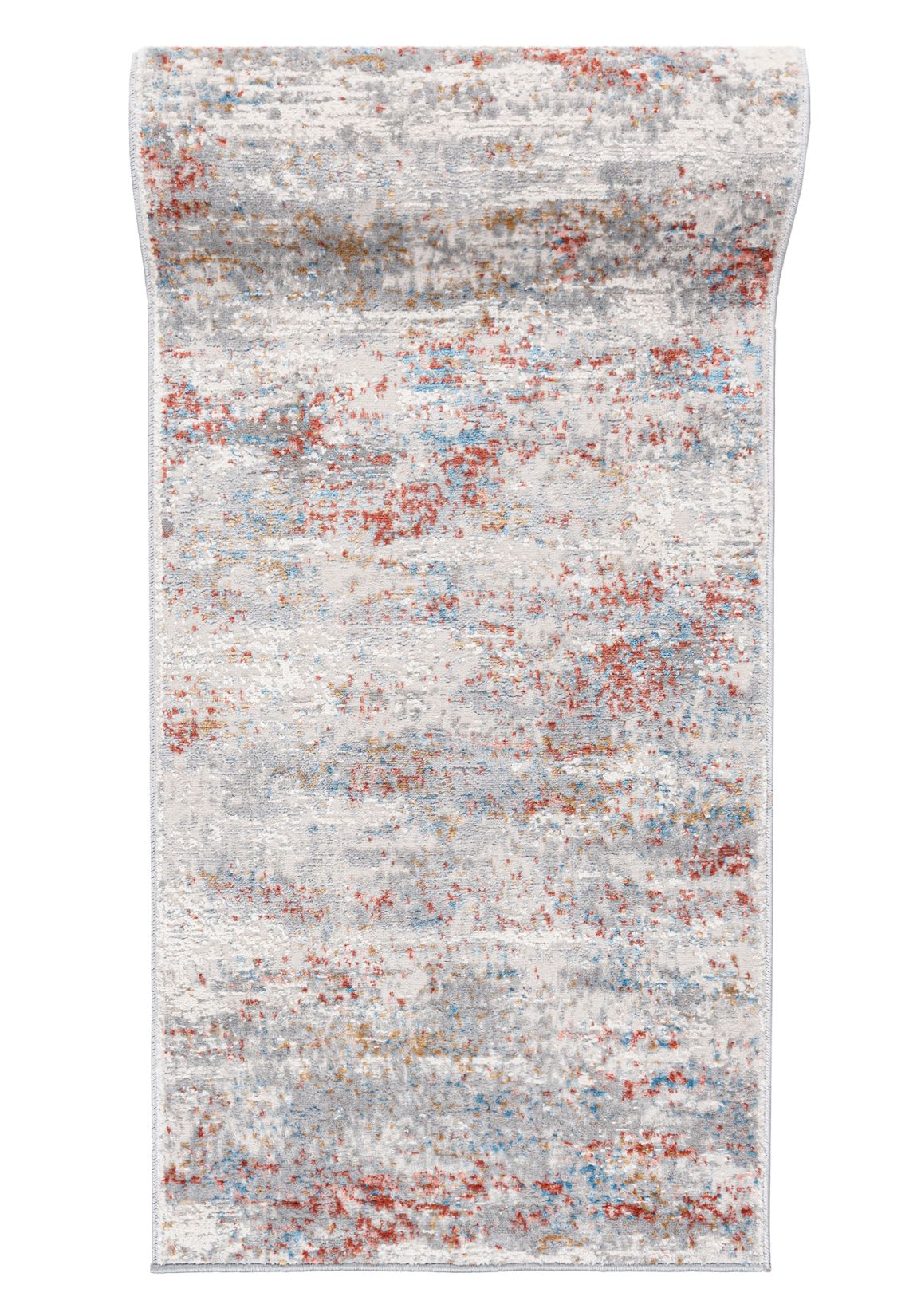 Tappeto corridoio Al metro PORTLAND G509C WHITE SALMON - moderno, astratto, beige, grafite, crema, arancione, grigio