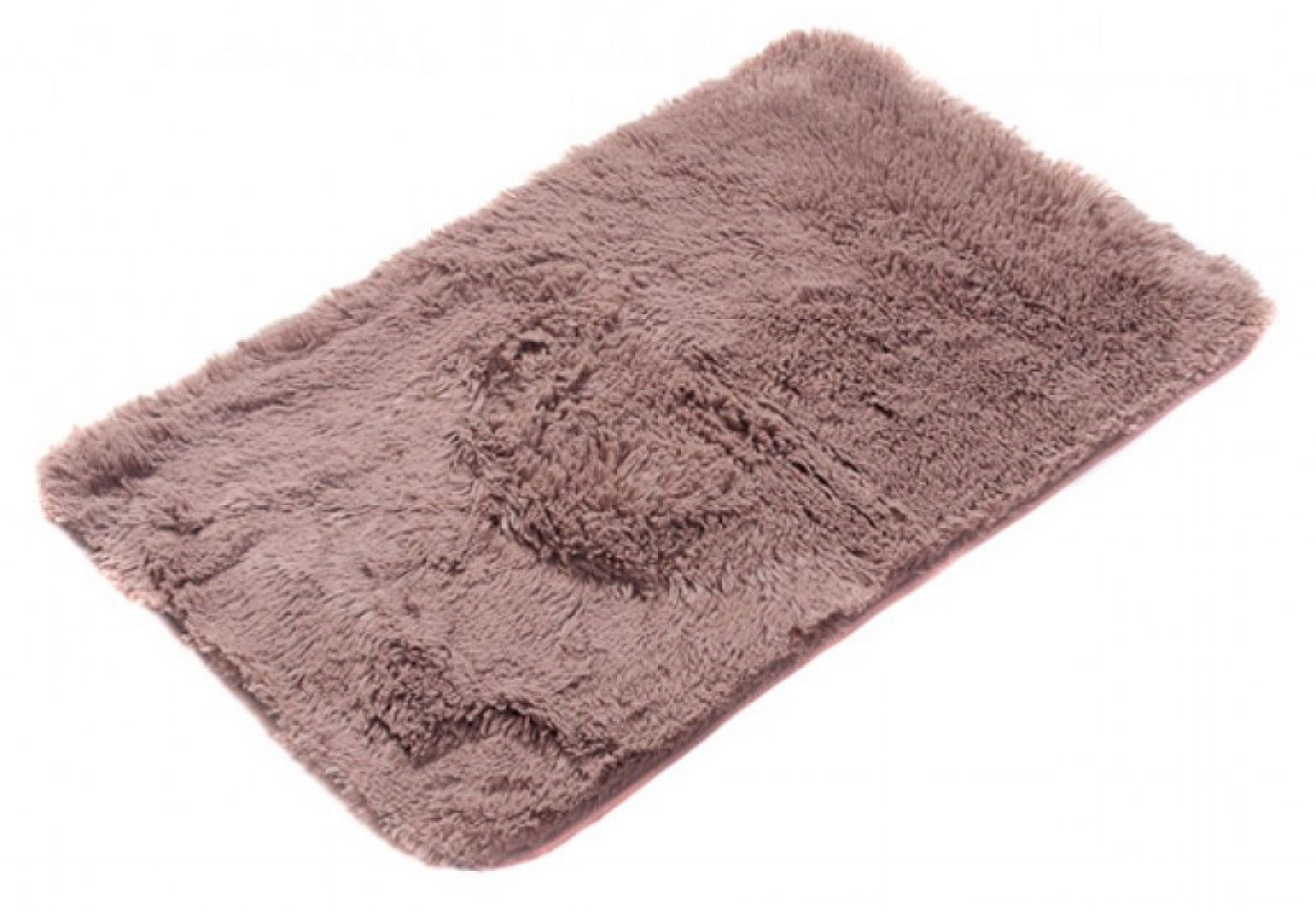 Tappeto da bagno SILK SOLID BROWN - antiscivolo, shaggy, marrone