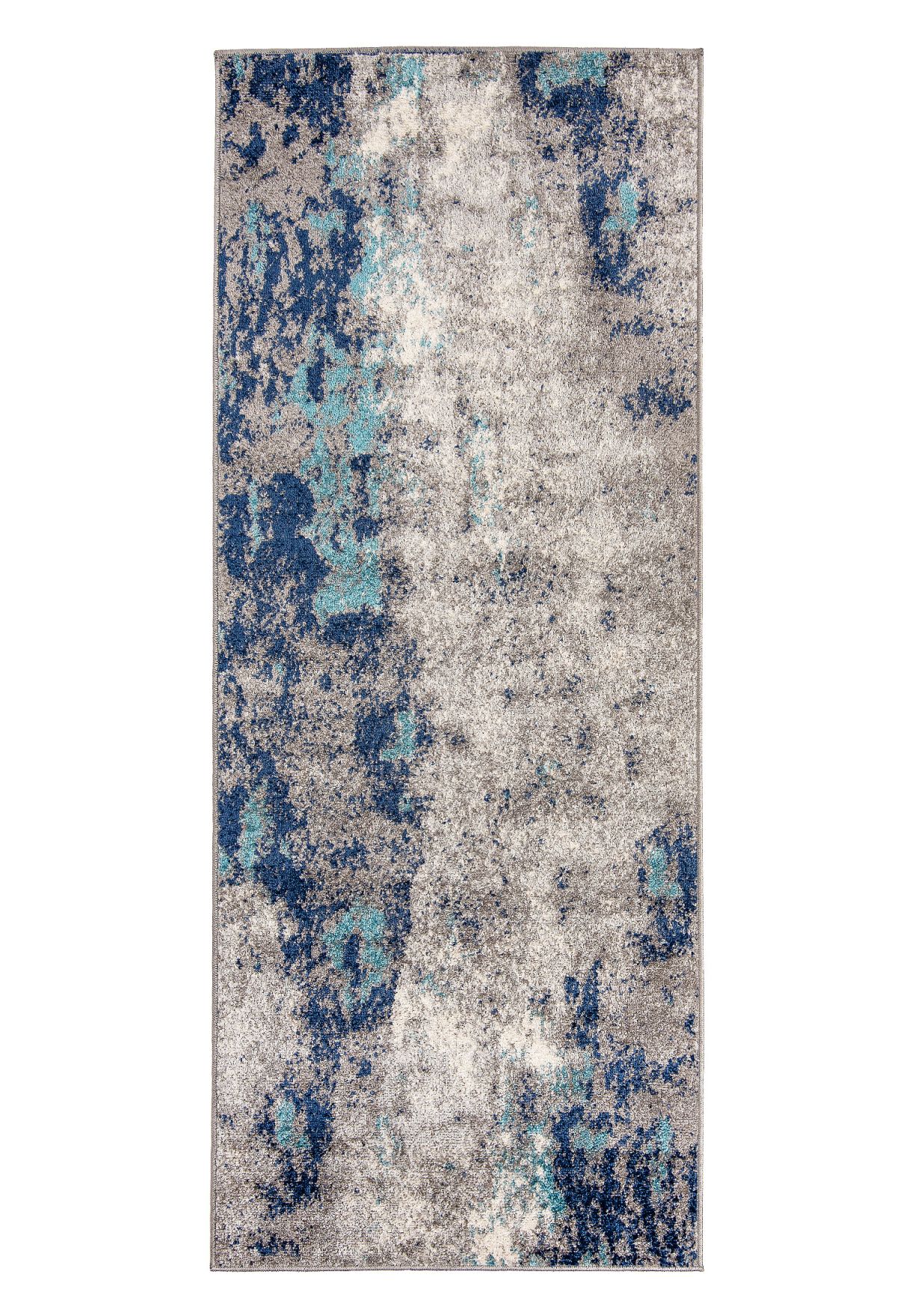 Tappeto per ingresso e cucina moderno SPRING H172A BLU SCURO - blu, grigio