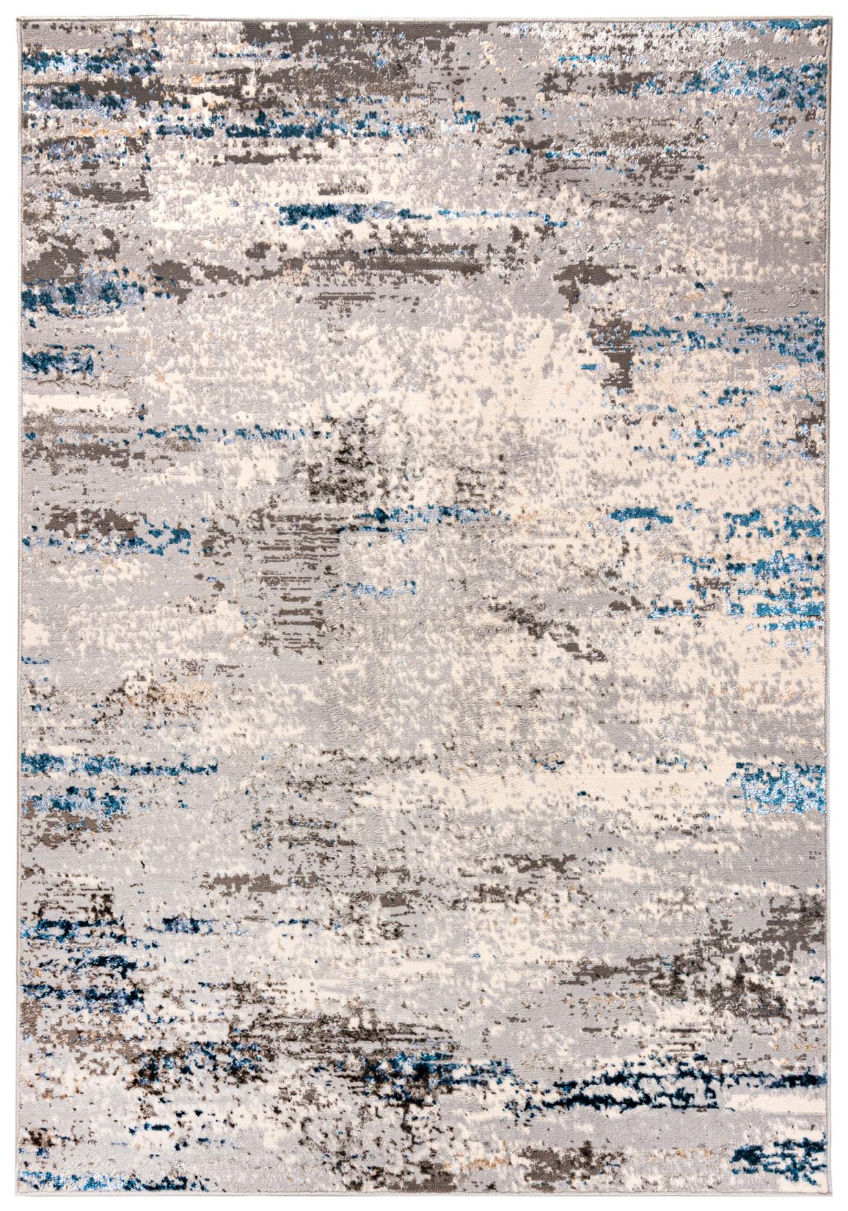 Tappeto moderno astratto a due livelli LAKE I147A grigio blu - grigio, blu