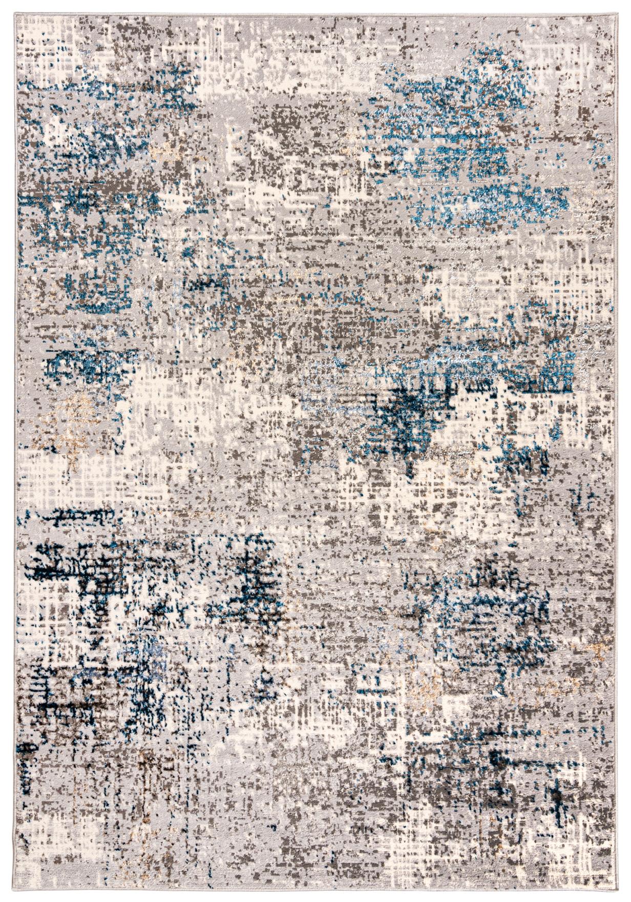 Tappeto moderno astratto a due strati LAKE I161A GRAYBLUE - grigio, blu