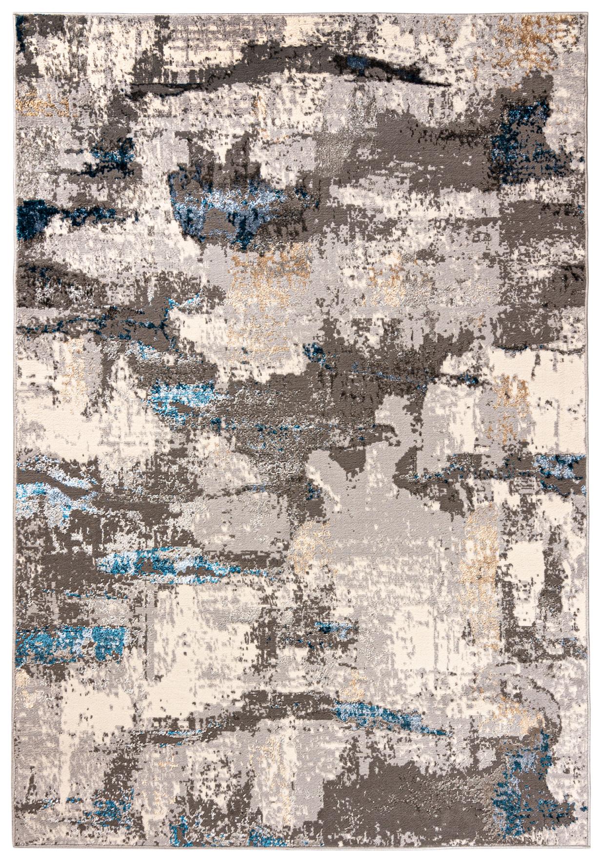 Tappeto astratto moderno a due strati LAKE I187A grigio blu - grigio, blu