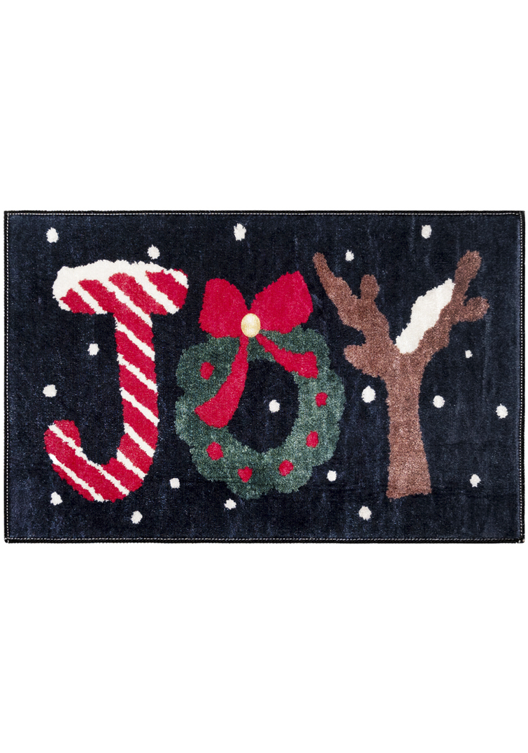 Tappeto albero di Natale - zerbino XMAS SNOW, nero