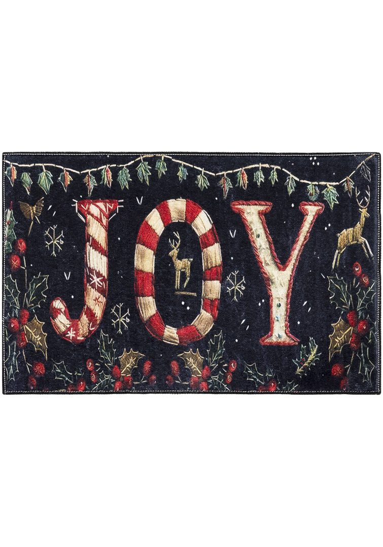 Tappeto di Natale, zerbino - zerbino XMAS JOY, nero