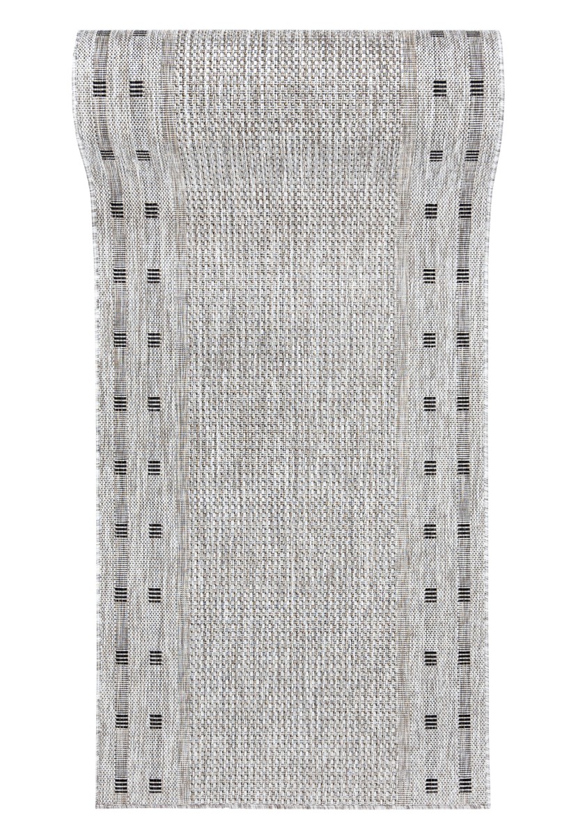 Tappeto corridoio in corda per cucina MELISSA KE63A grigio - moderno, monocolore, beige, grafite, crema, grigio