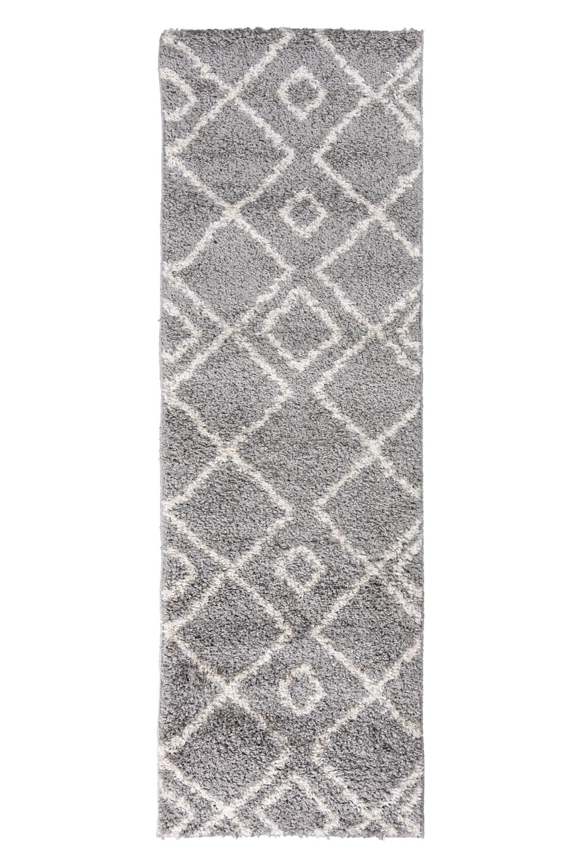 Tappeto corridoio Shaggy Boho DELHI 4003A - grigio