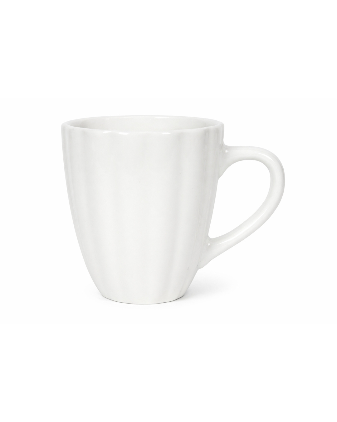 Tazze in ceramica, 350 ml, set da 6 pezzi – Brillo Flor – ceramica, bianco, finitura smaltata con motivo floreale