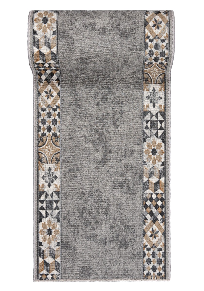 Tappeto corridoio con fondo gommato MURCIA MARBLE - cornice, retrò, grafite, grigio