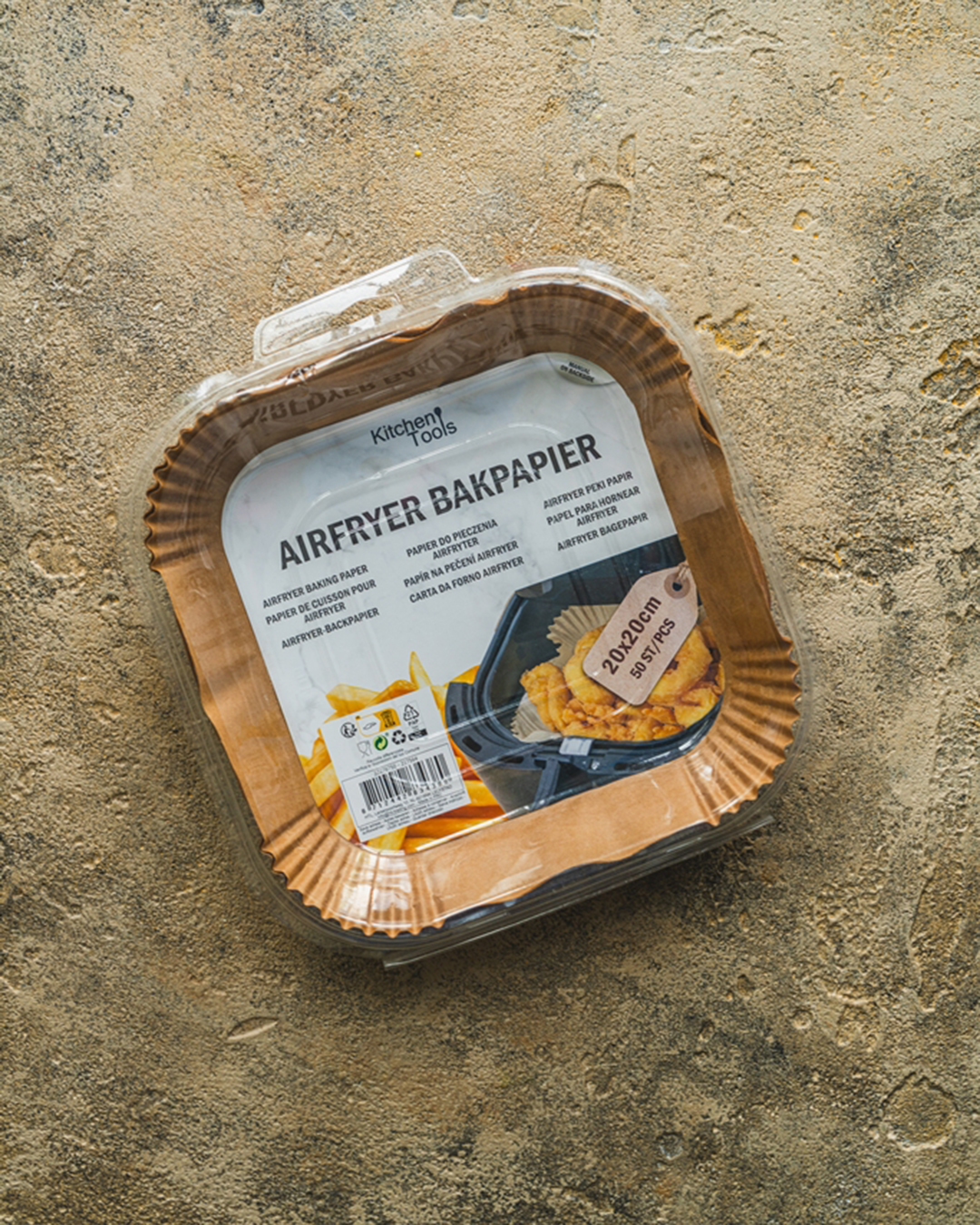 Carta da forno per friggitrice AIRFRYER 20×20×4,5 cm - Forno Trafe - 50 pezzi, inserti monouso per friggitrice ad aria