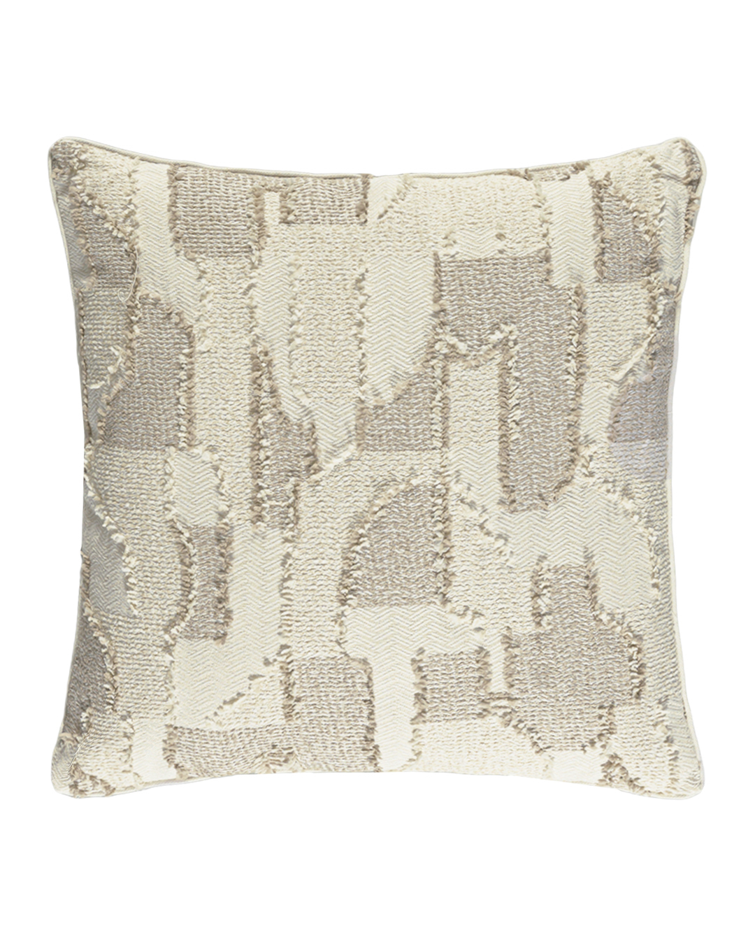 Cuscino decorativo con imbottitura, 45x45 cm - Calmo Bianco - jacquard, beige, crema