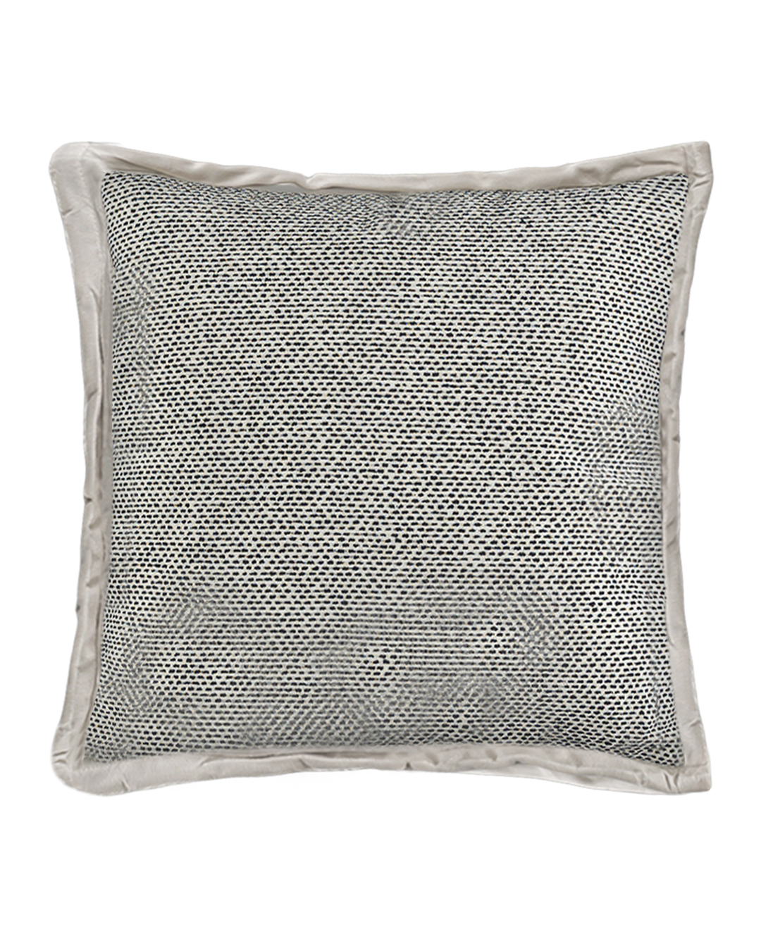 Cuscino decorativo con imbottitura, 45x45 cm - Calmo Momento - jacquard, crema, grigio