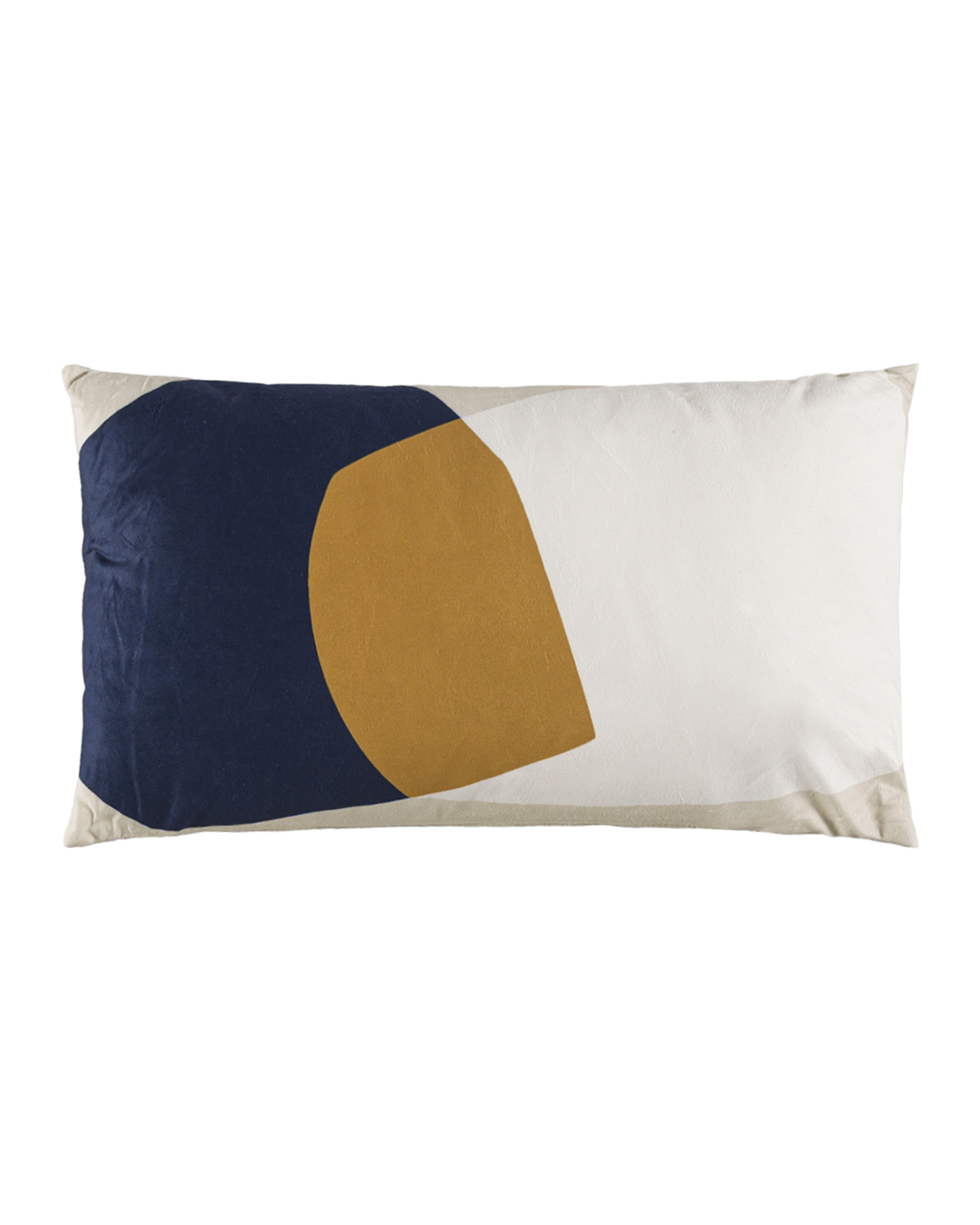 Cuscino decorativo con imbottitura, 30x50 cm - Solare Lungo - in velluto, blu navy, beige