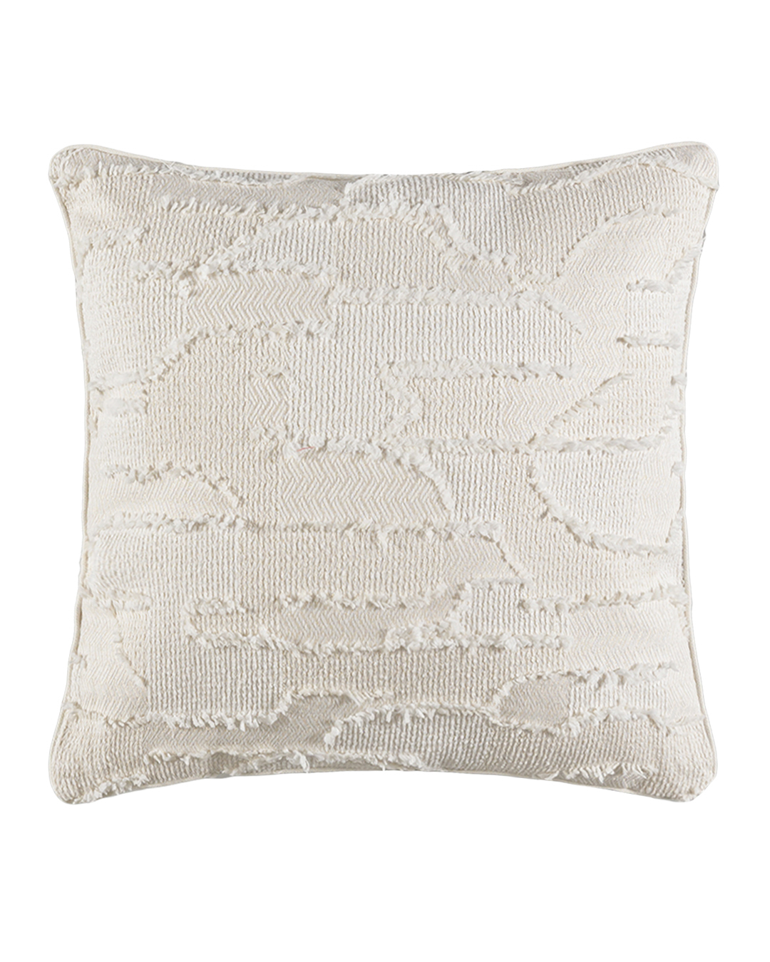 Cuscino decorativo con imbottitura, 45x45 cm - Calmo Bianco - jacquard, bianco, crema