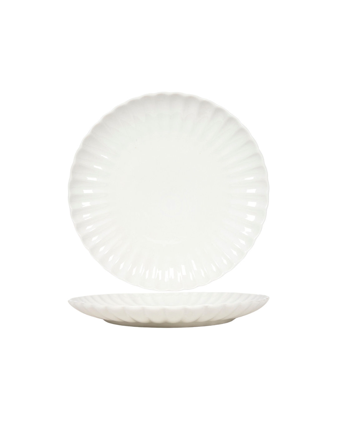 Piatti fondi da tavola, 26 cm, set da 6 pezzi – Brillo Brote – ceramica, bianco, finitura smaltata con motivo floreale