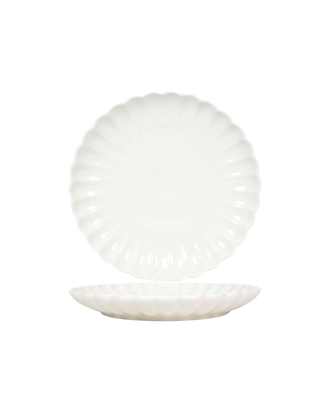 Piatti da dessert, 20 cm, set da 6 pezzi – Brillo Tallo – ceramica, bianco, finitura smaltata con motivo floreale