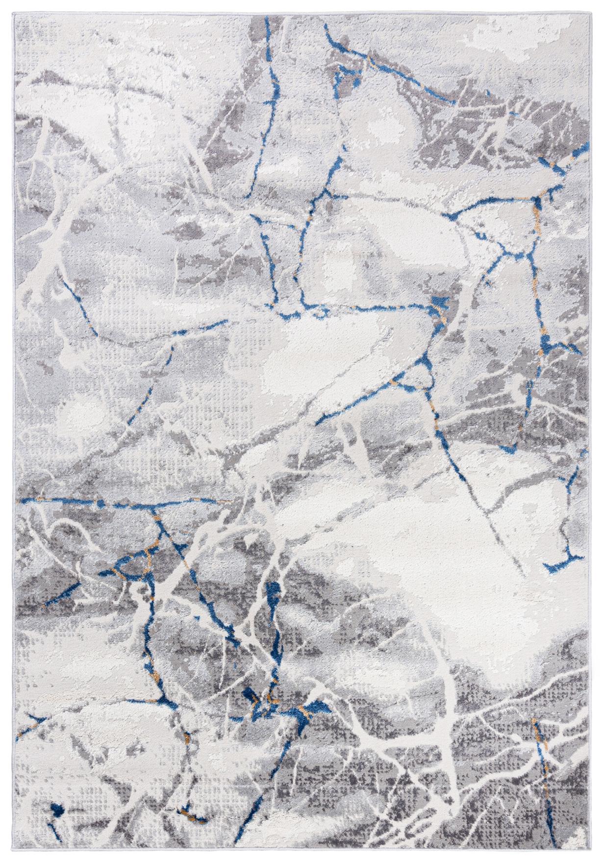 Tappeto moderno - Portland R216B L GRAYD BLUE - astratto effetto marmo, grigio, blu